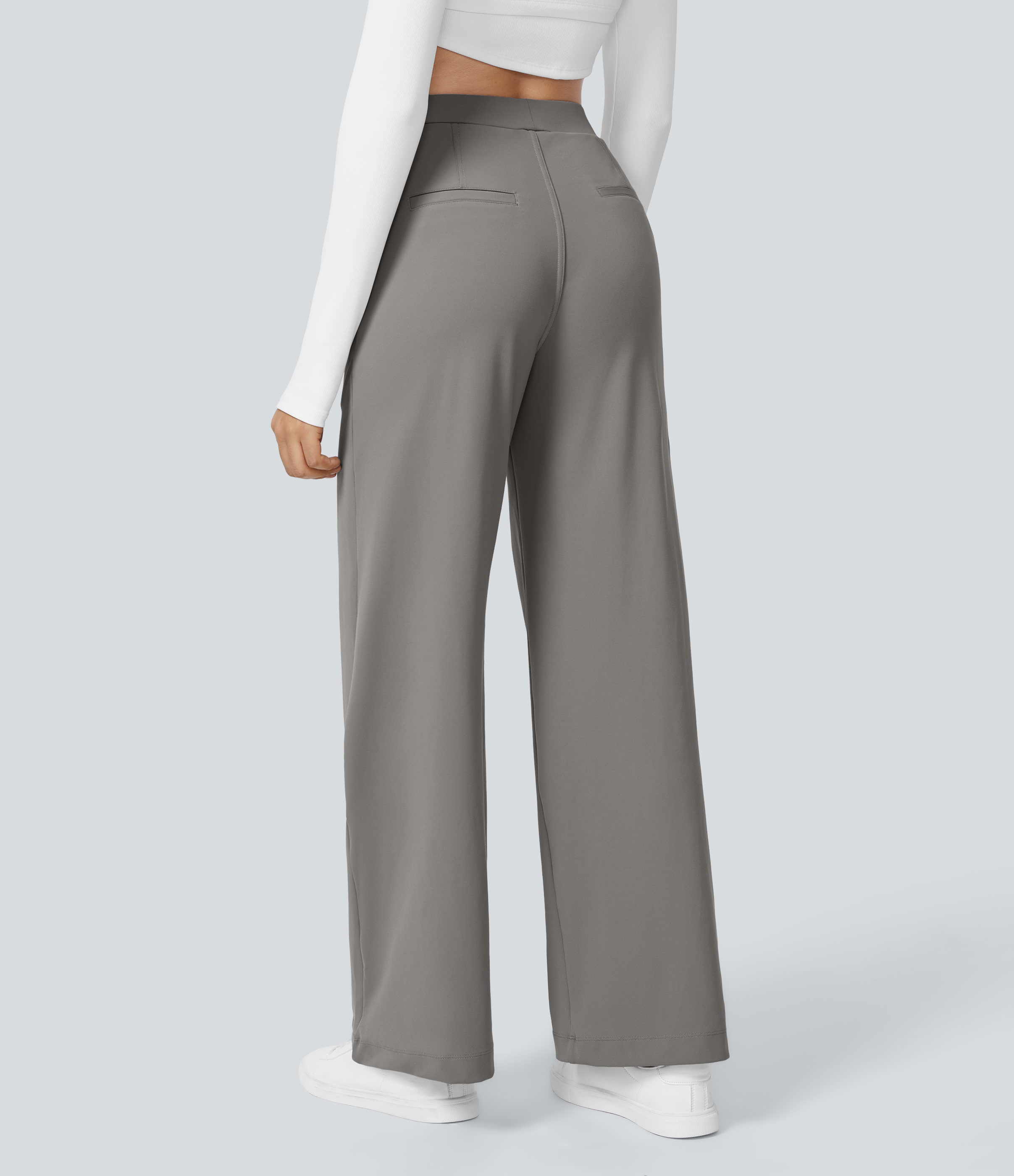 FlexHigh Waisted Pocket Straight Leg Work Pants