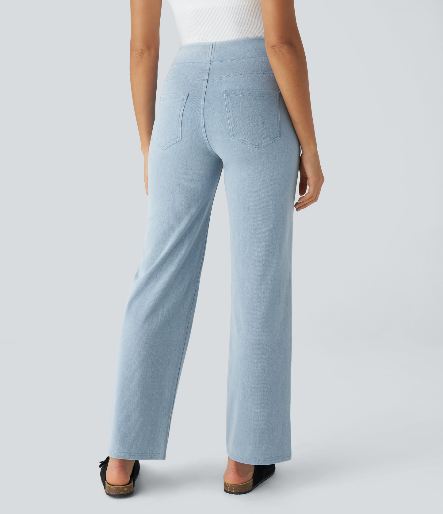 FlexHigh Waisted Pockets Straight Leg Work Jeans