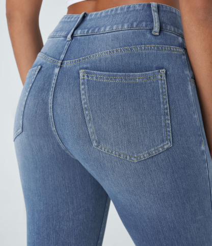 FlexHigh Waisted Zipper Pockets Casual Skinny Jeans