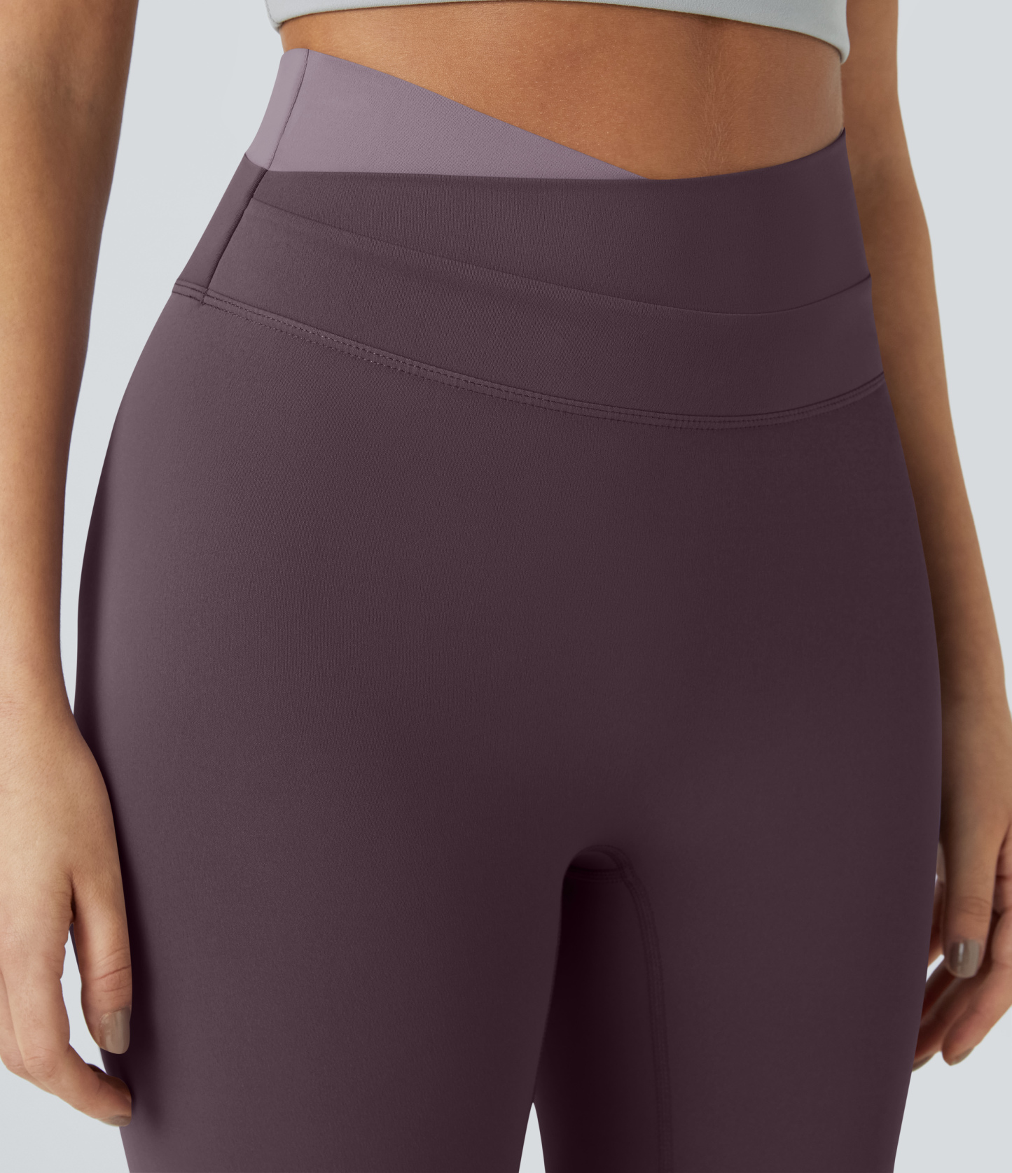 SoftlyZeroCrossover Color Block Leggings-UPF50+