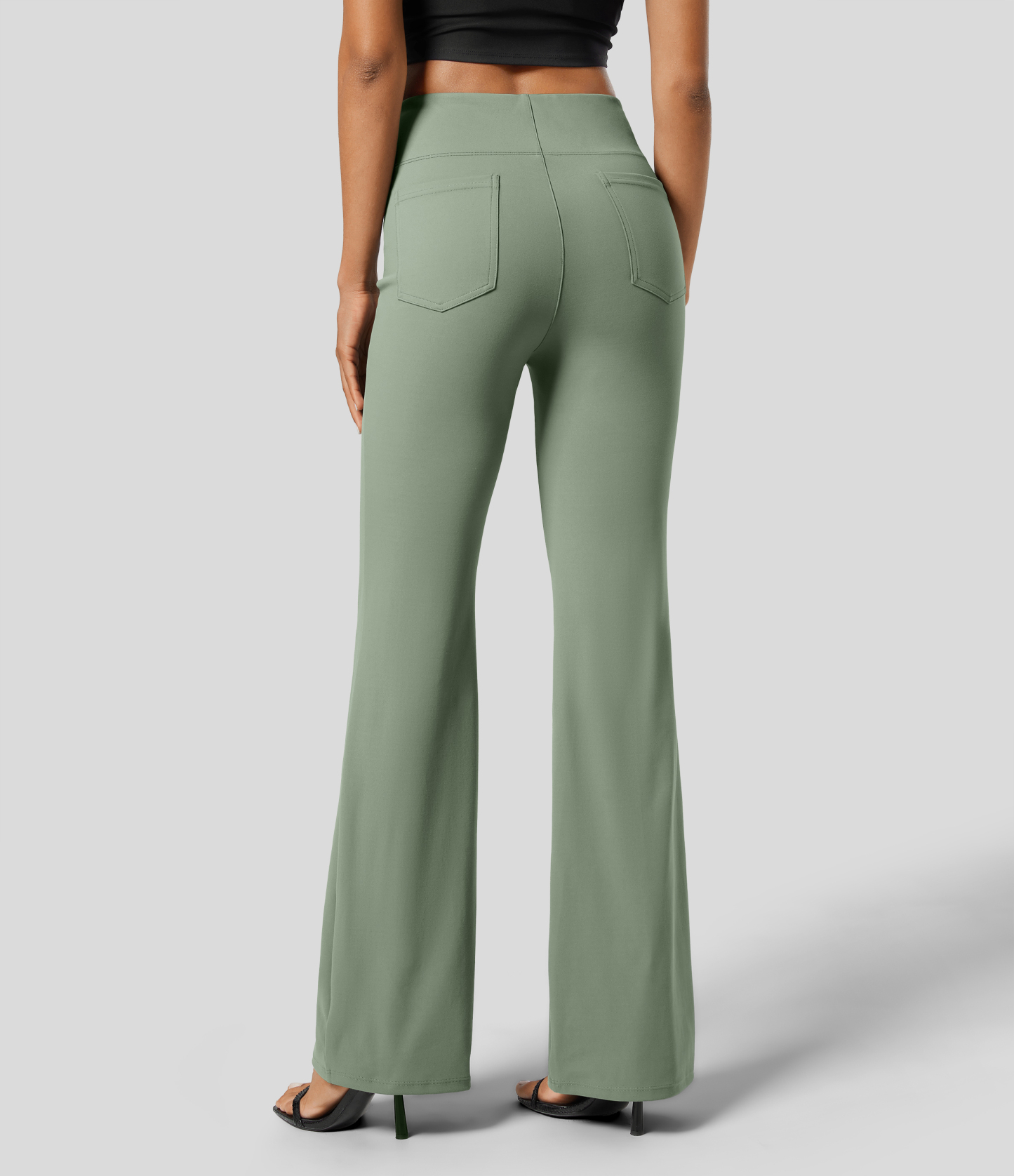 FlexHigh Waisted Back Side Pocket Slight Flare Work Pants