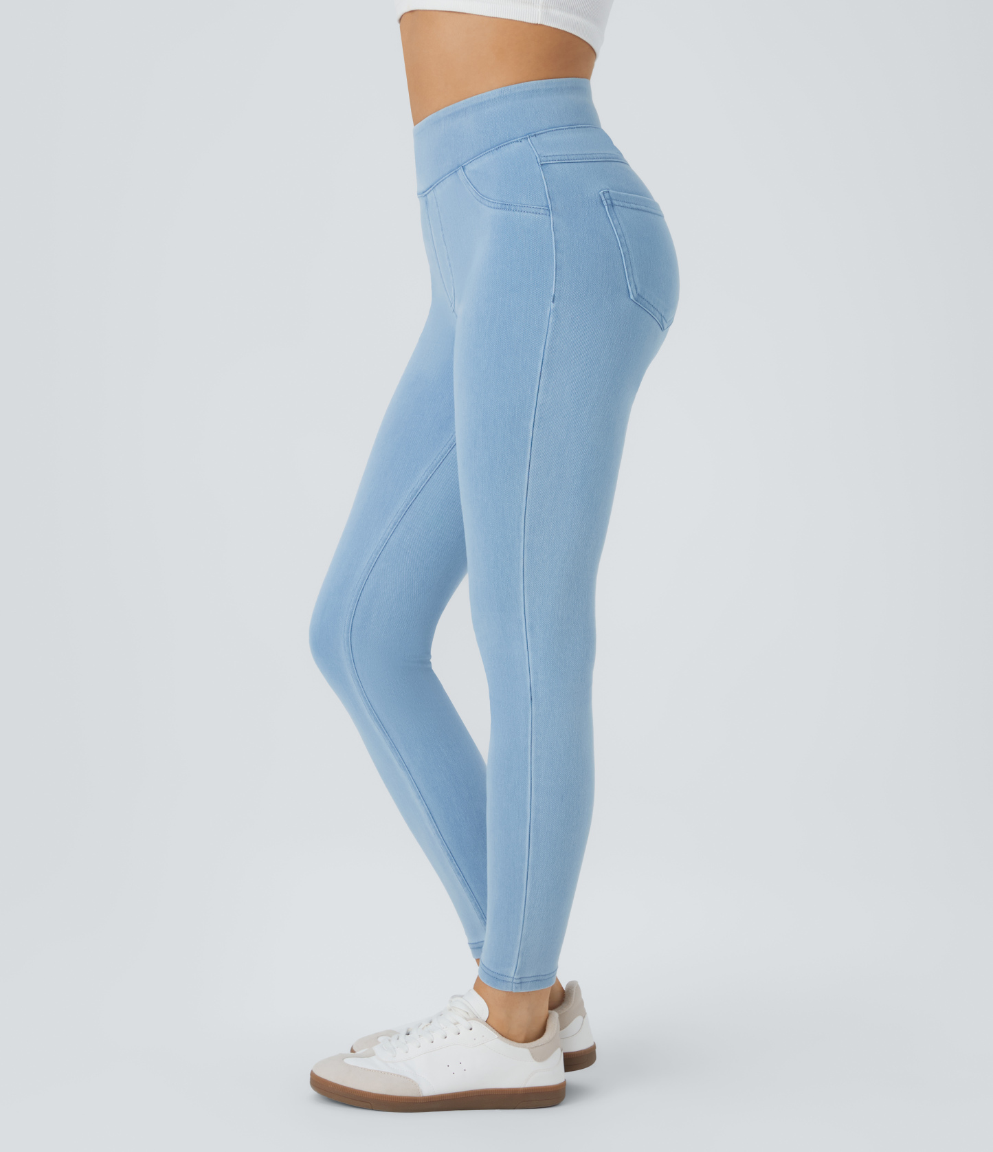 FlexHigh Waisted Pocket Denim Casual Leggings