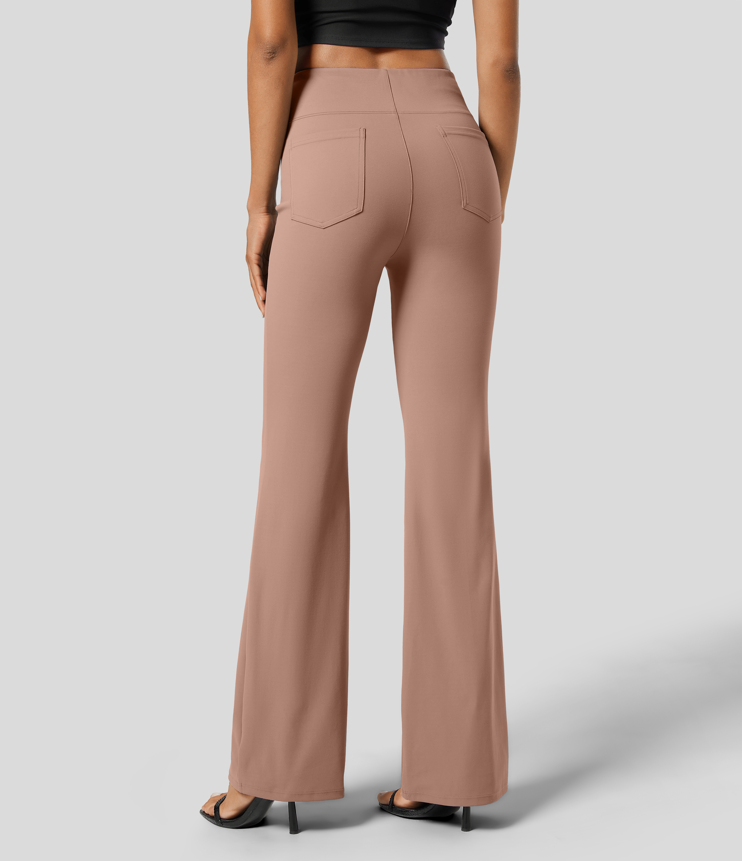 FlexHigh Waisted Back Side Pocket Slight Flare Work Pants