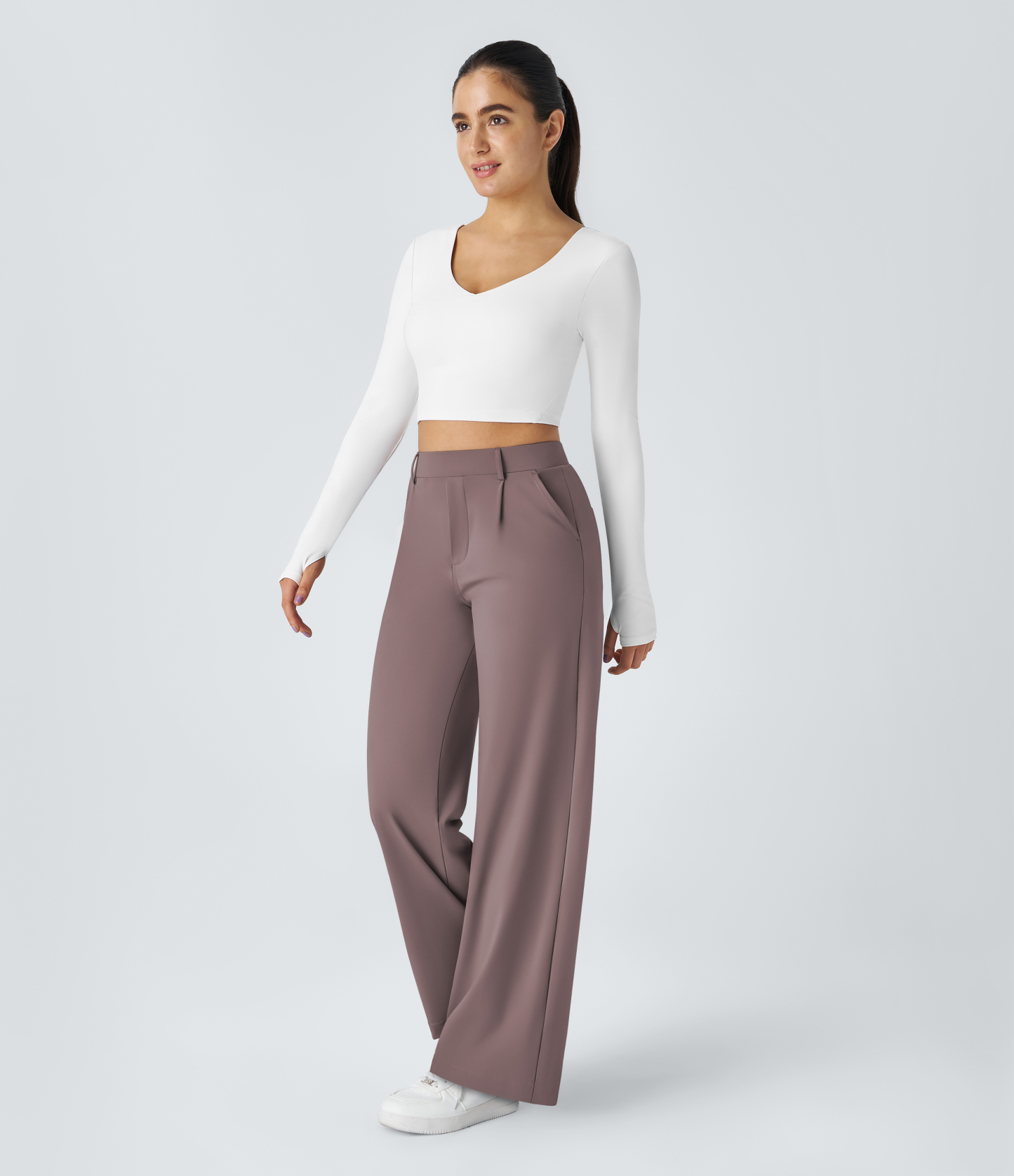 FlexHigh Waisted Pocket Straight Leg Work Pants