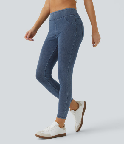 FlexHigh Waisted Pocket Denim Casual Leggings