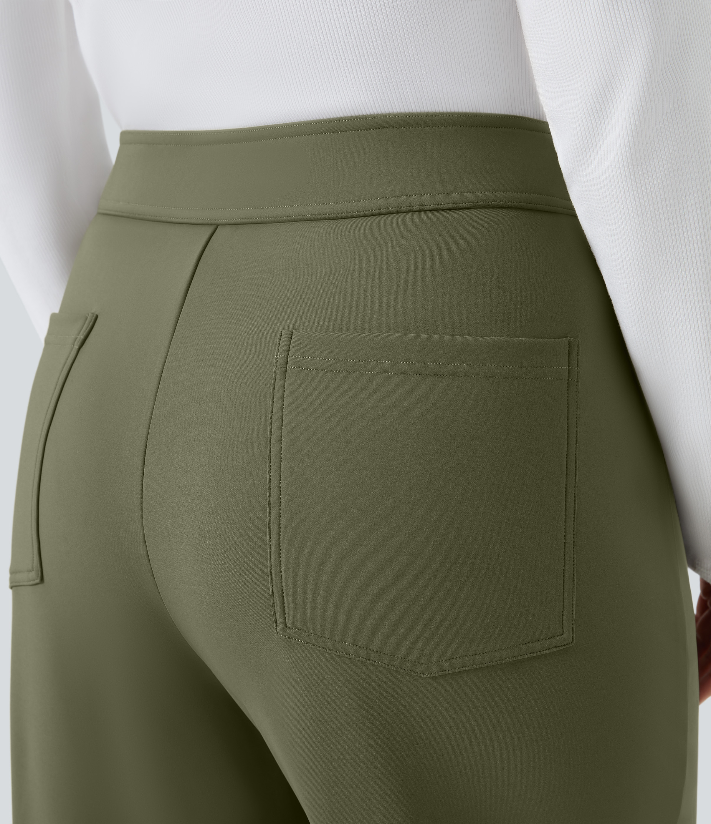 SoftlyZeroPlush Thermal High Waisted Pockets Straight Leg Casual Plus Size Pants