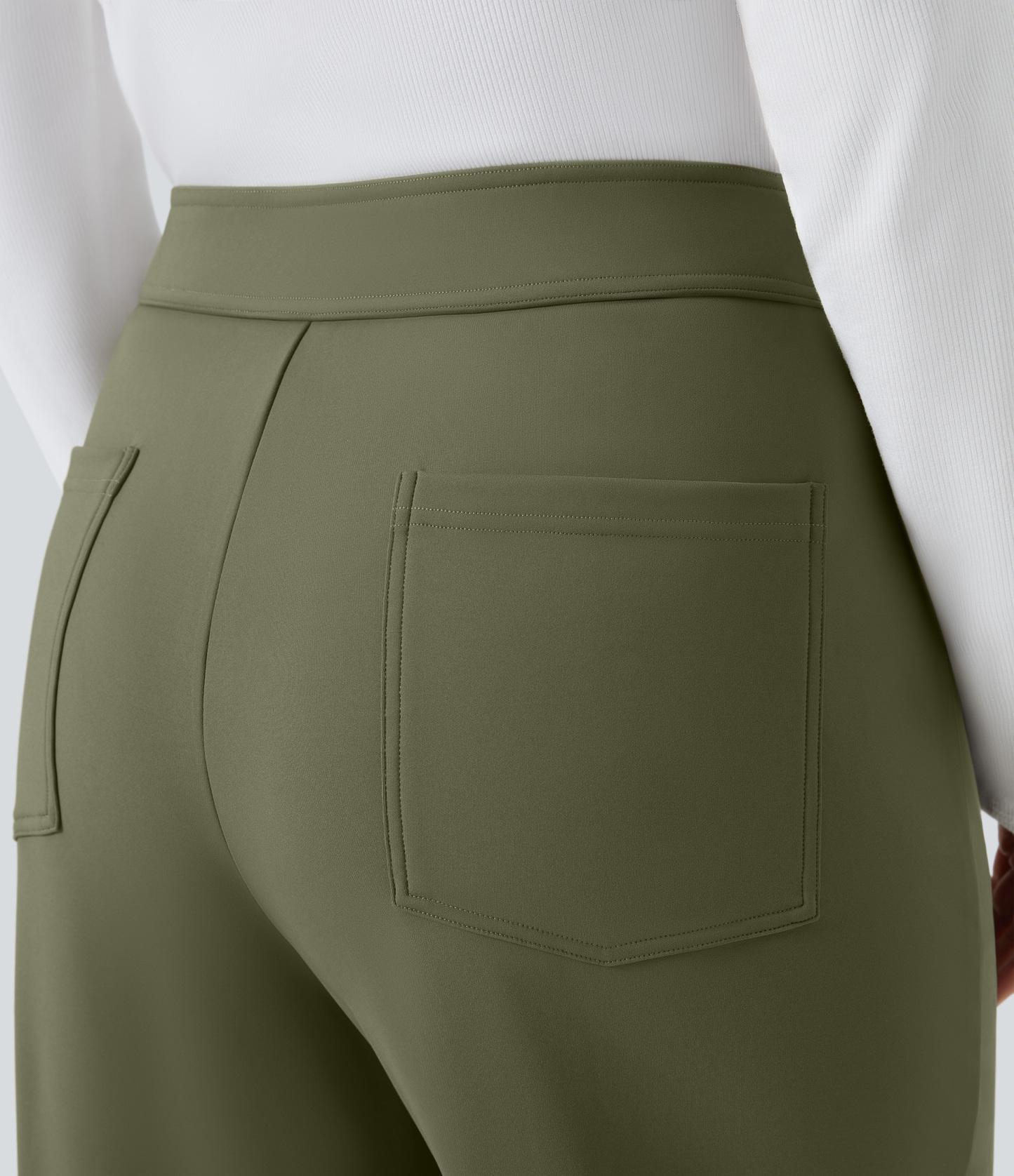 SoftlyZeroPlush Thermal High Waisted Pockets Straight Leg Casual Plus Size Pants