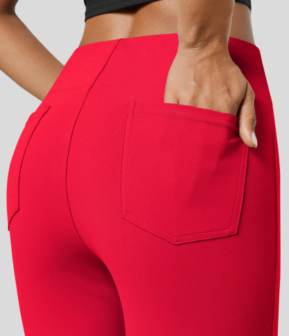 FlexHigh Waisted Back Side Pocket Slight Flare Work Pants
