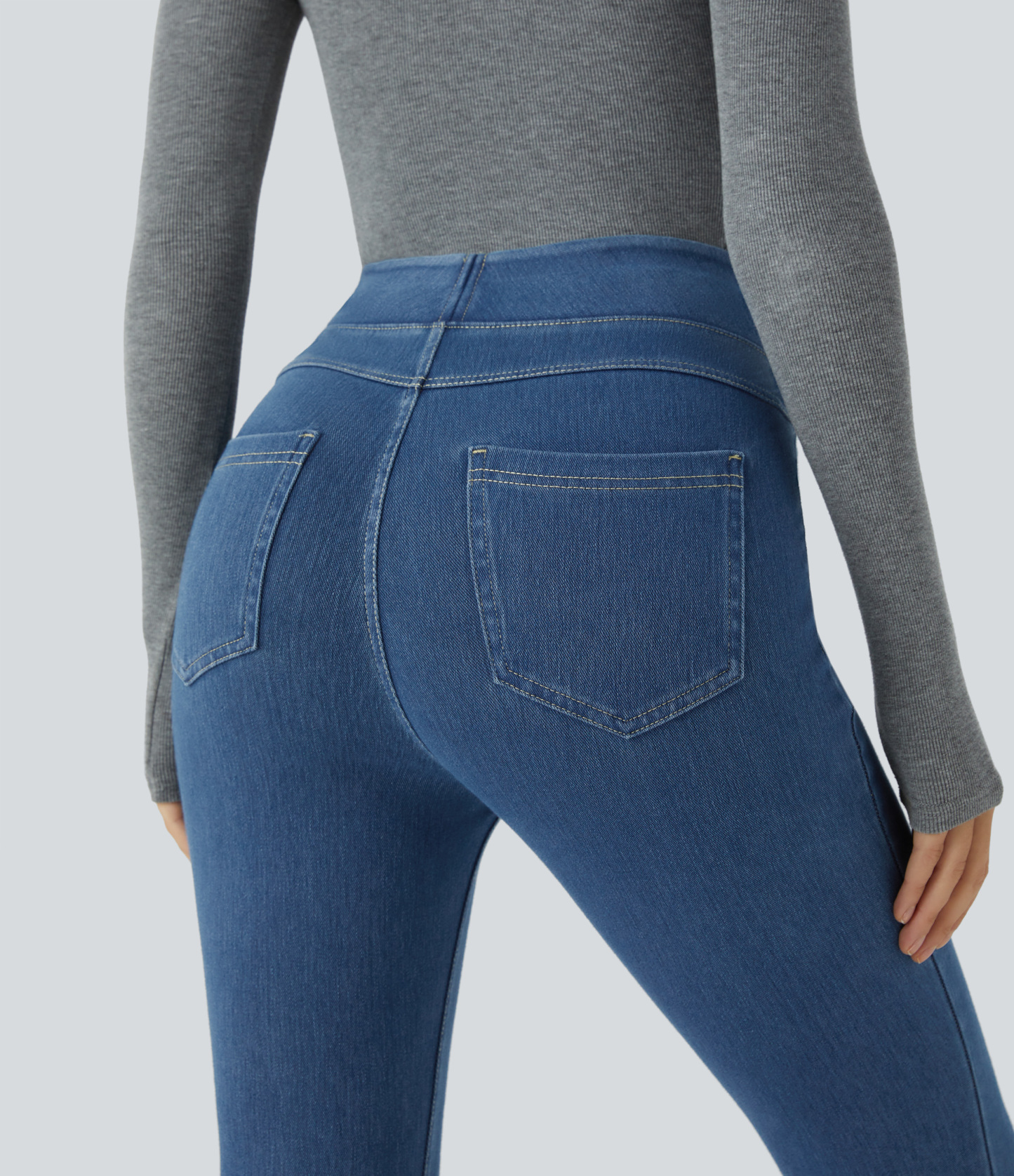 FlexHigh Waisted Pocket Denim Casual Leggings