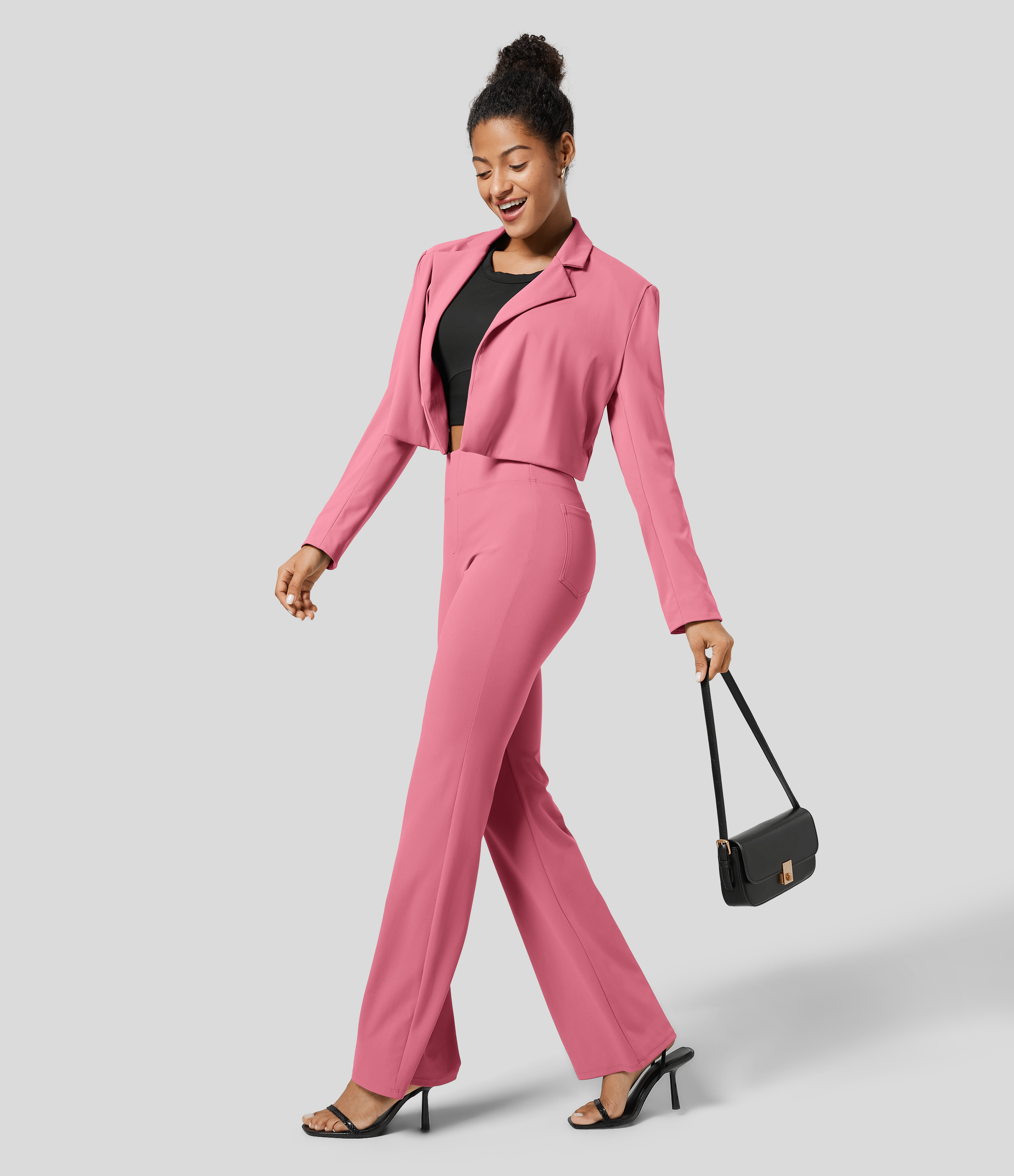 FlexHigh Waisted Back Side Pocket Slight Flare Work Pants