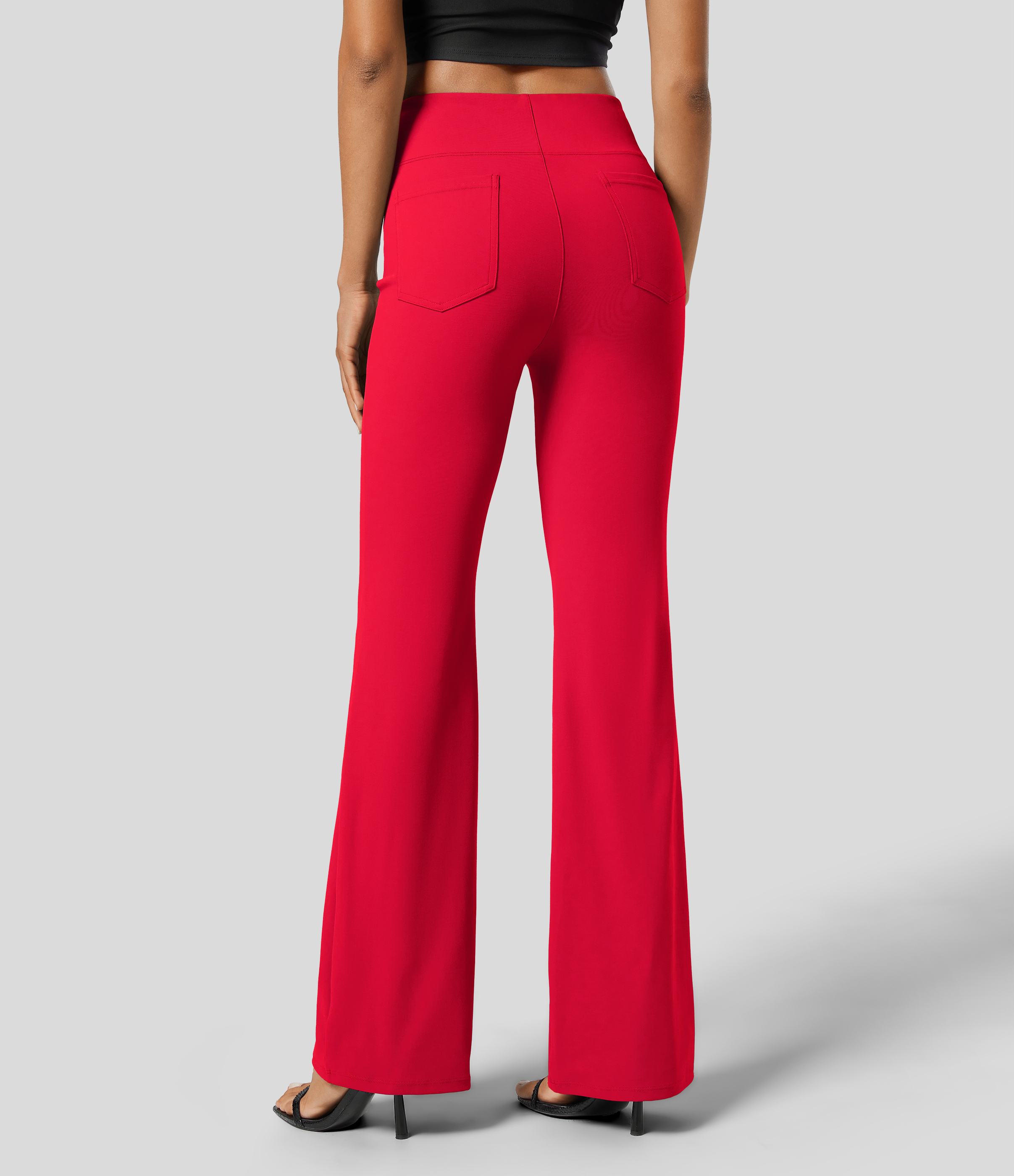 FlexHigh Waisted Back Side Pocket Slight Flare Work Pants