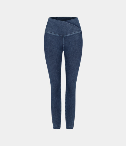 FlexCrossover Pocket Washed Denim Work Leggings