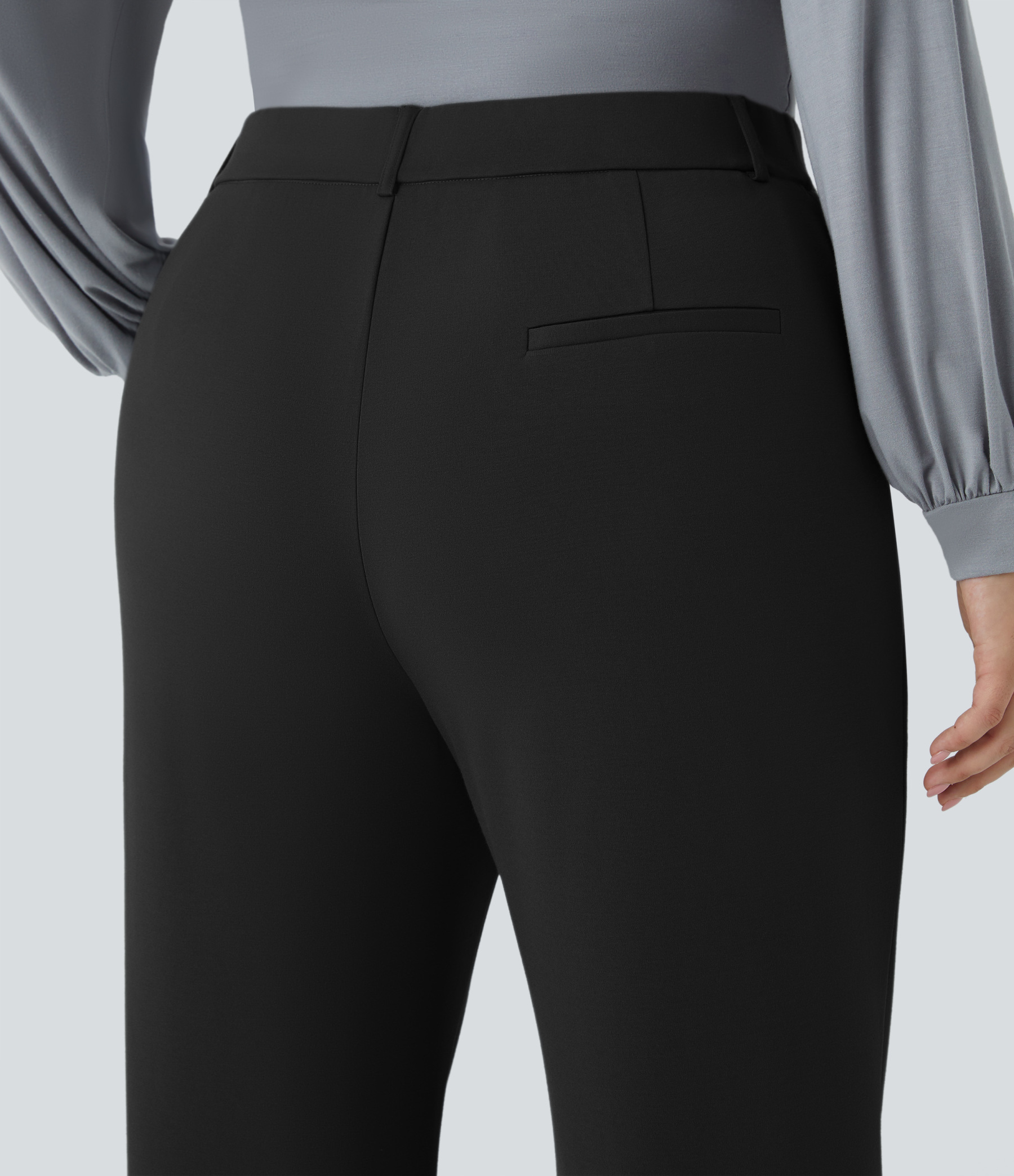 FlexHigh Waisted Zipper Pocket Straight Leg Plus Size Work Pants