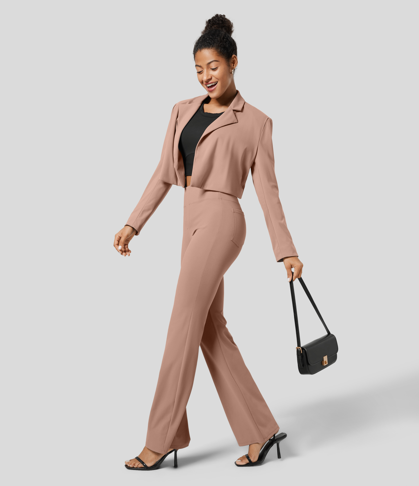 FlexHigh Waisted Back Side Pocket Slight Flare Work Pants