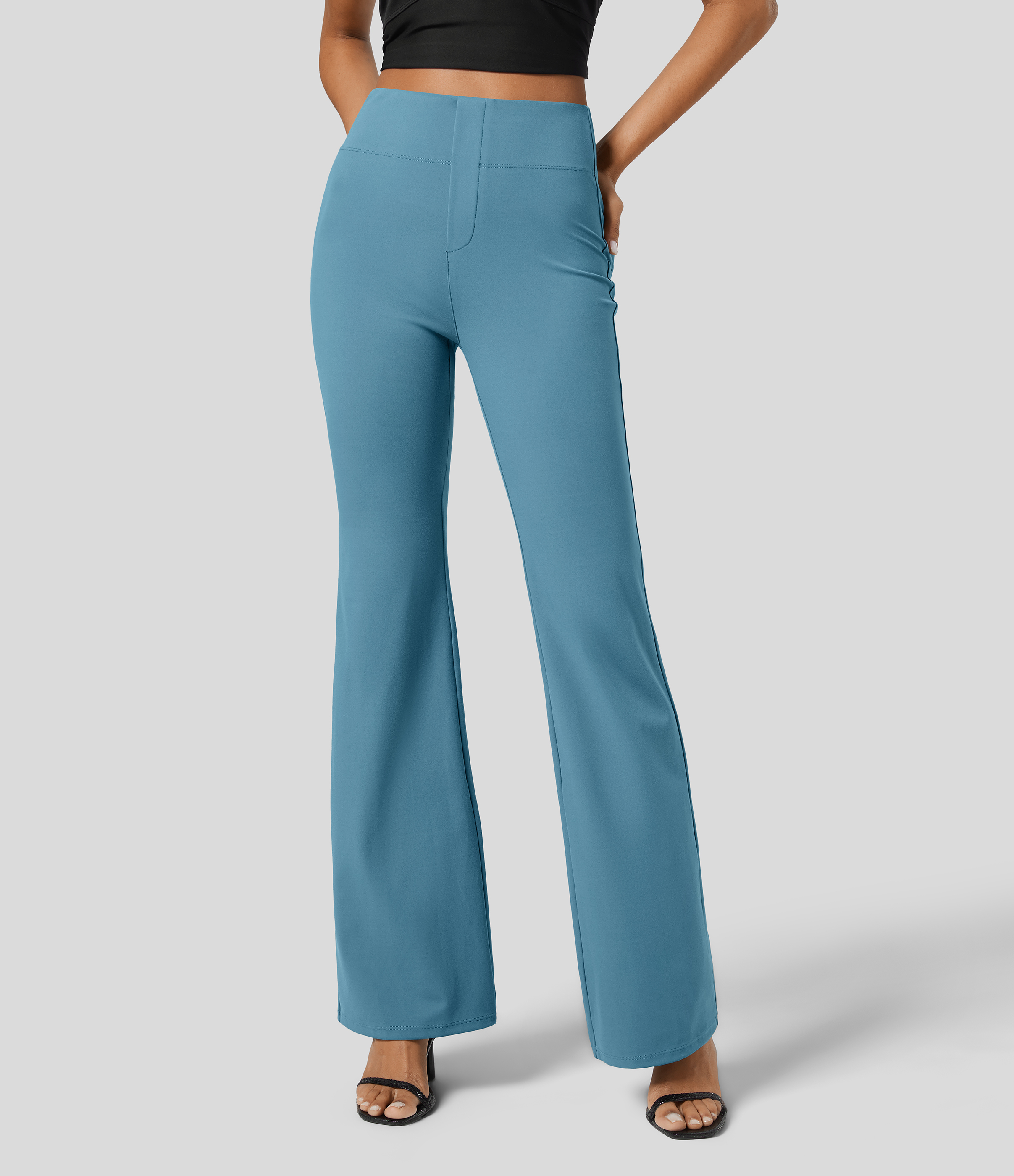 FlexHigh Waisted Back Side Pocket Slight Flare Work Pants