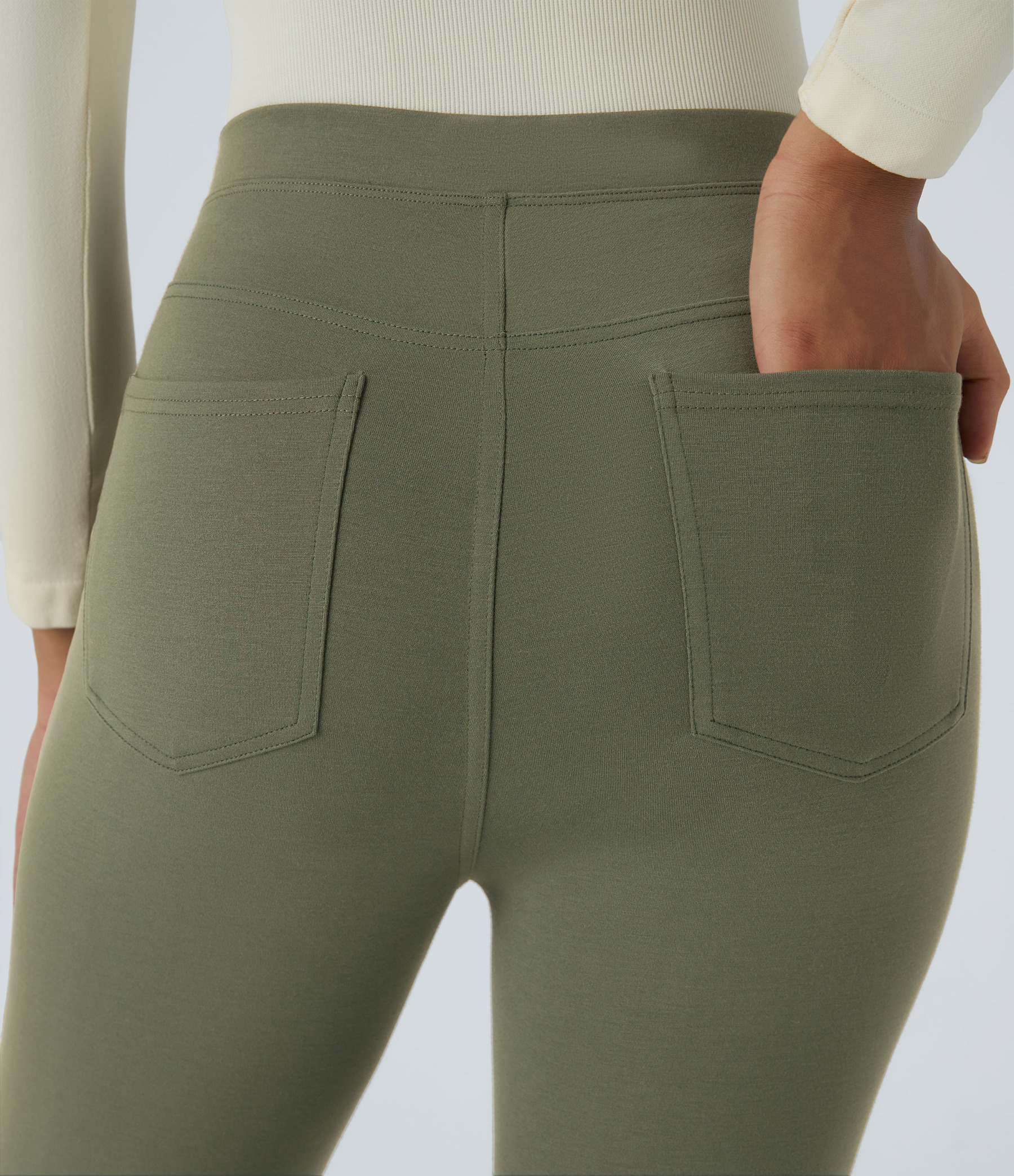 FlexHigh Waisted Pocket Slim Work Pants