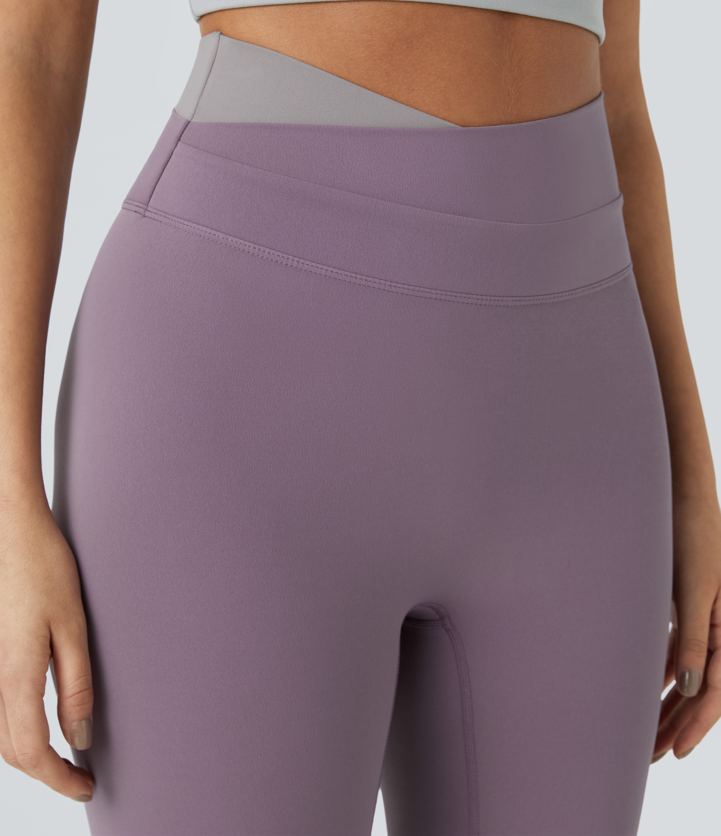 SoftlyZeroCrossover Color Block Leggings-UPF50+