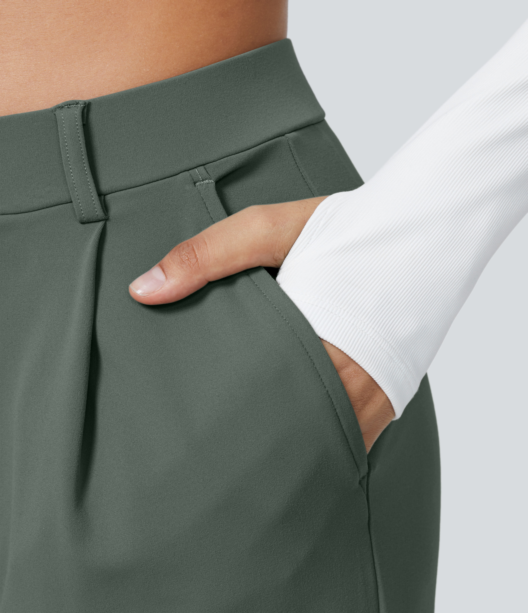 FlexHigh Waisted Pocket Straight Leg Work Pants