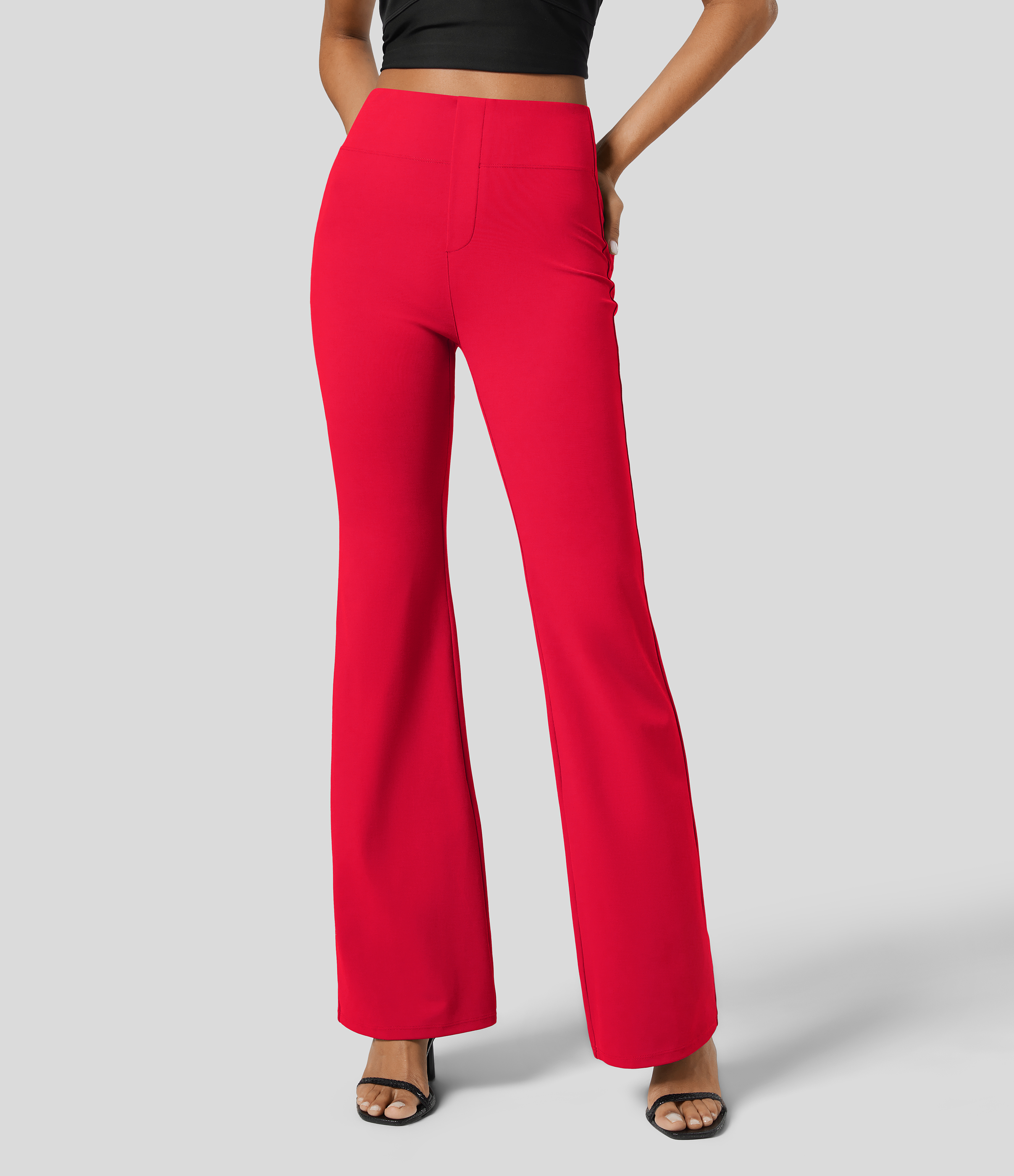 FlexHigh Waisted Back Side Pocket Slight Flare Work Pants