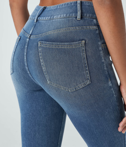 FlexHigh Waisted Zipper Pockets Casual Skinny Jeans