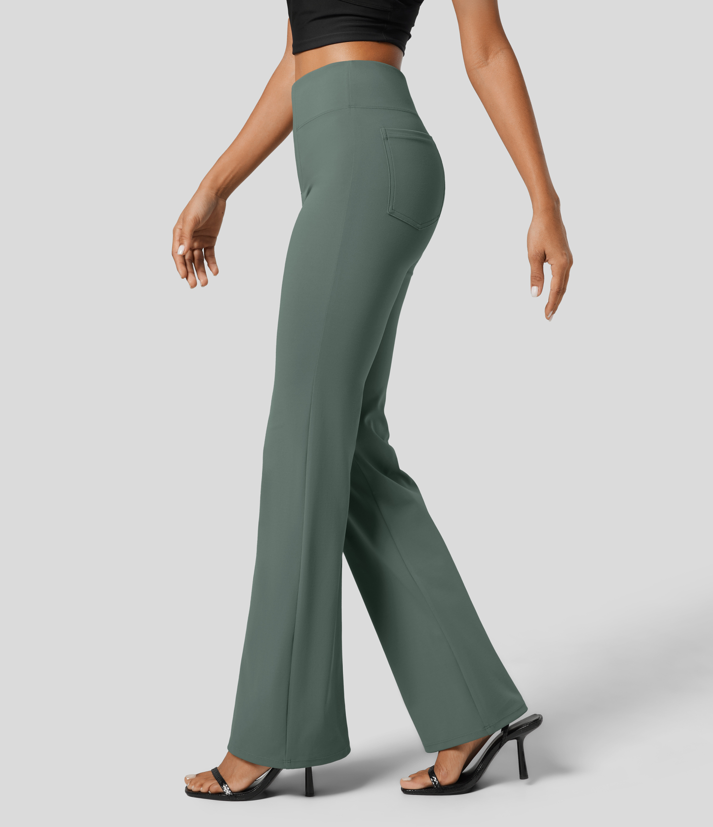 FlexHigh Waisted Back Side Pocket Slight Flare Work Pants