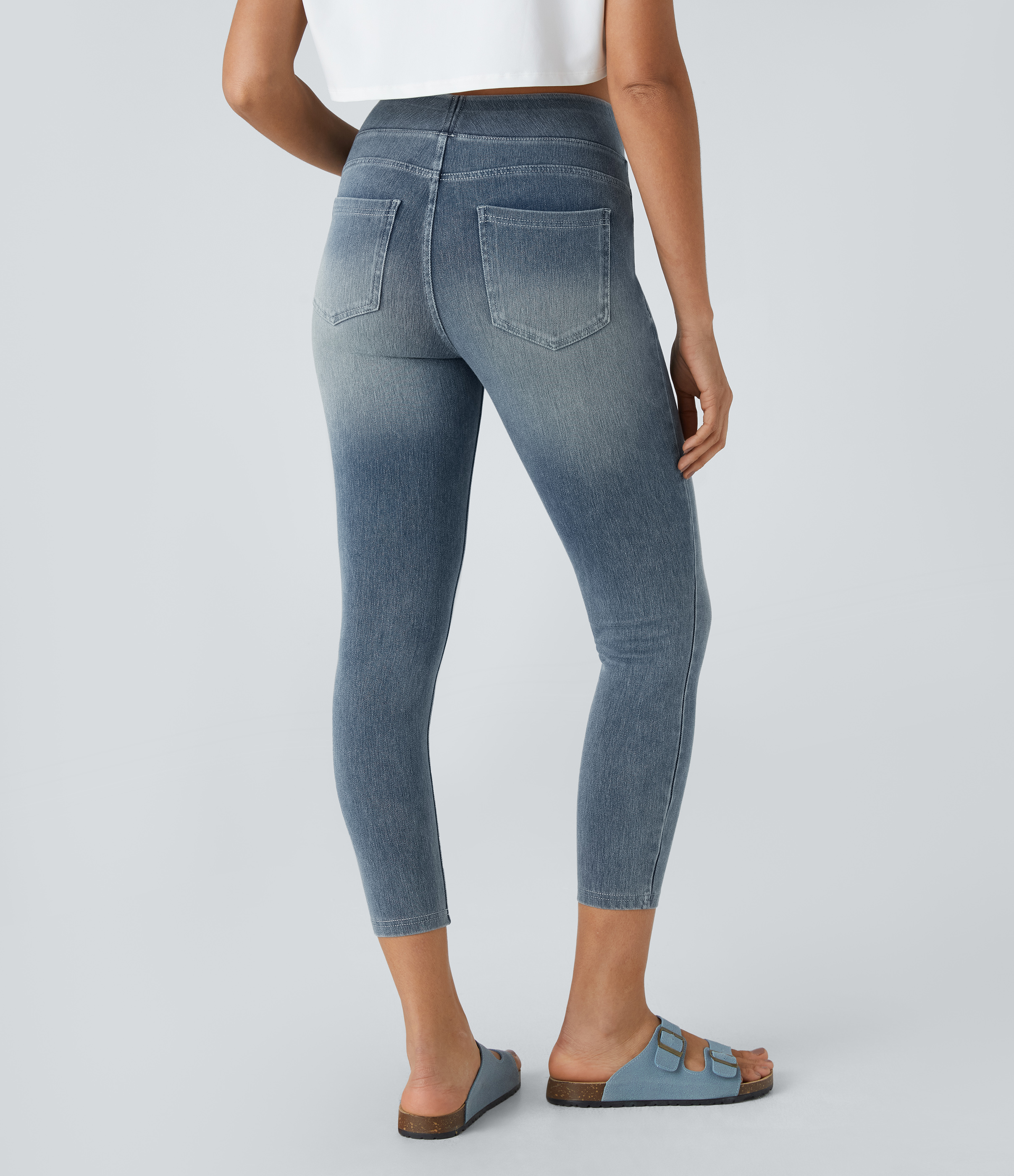 FlexHigh Waisted Pockets Denim Casual Leggings