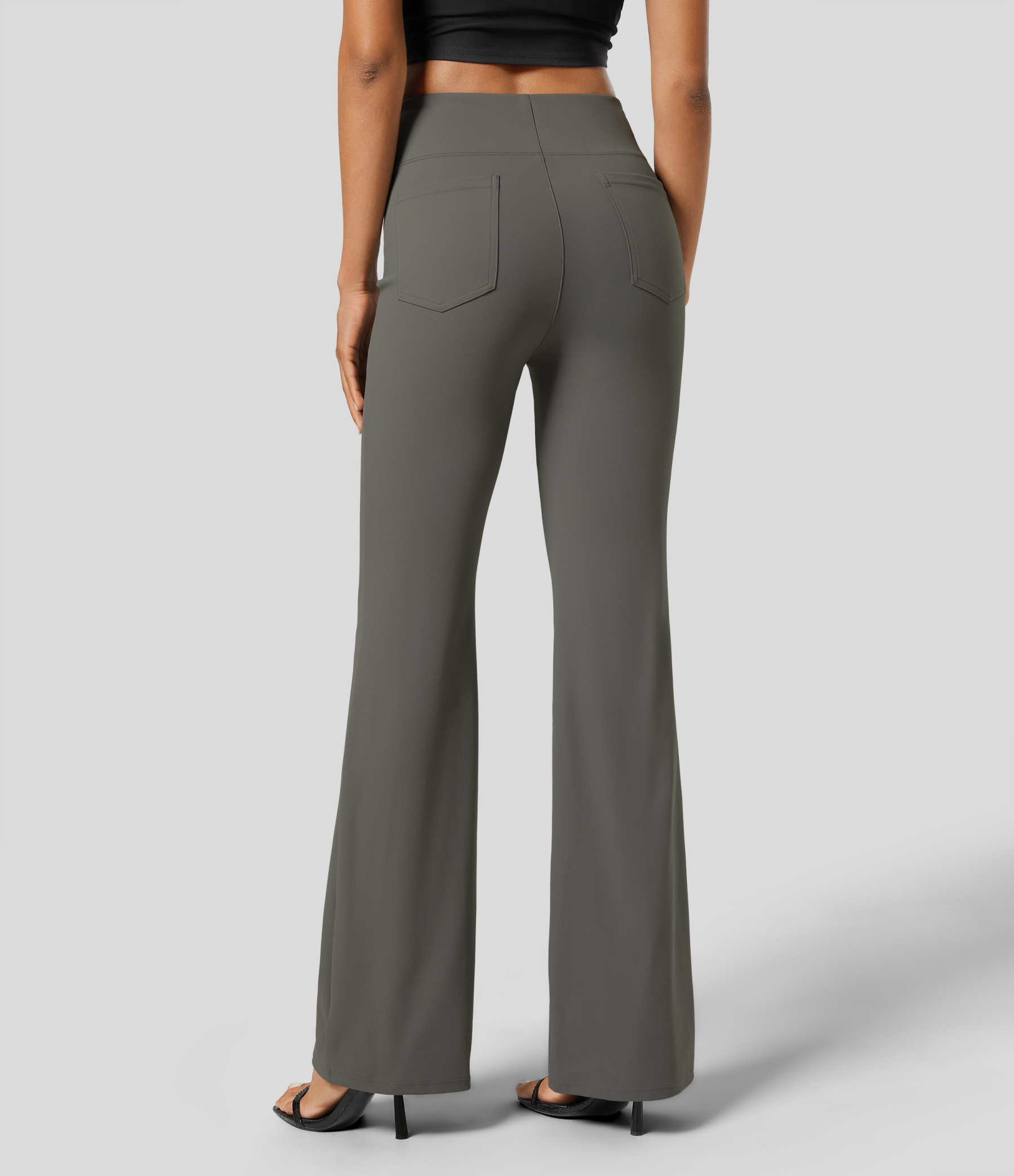 FlexHigh Waisted Back Side Pocket Slight Flare Work Pants