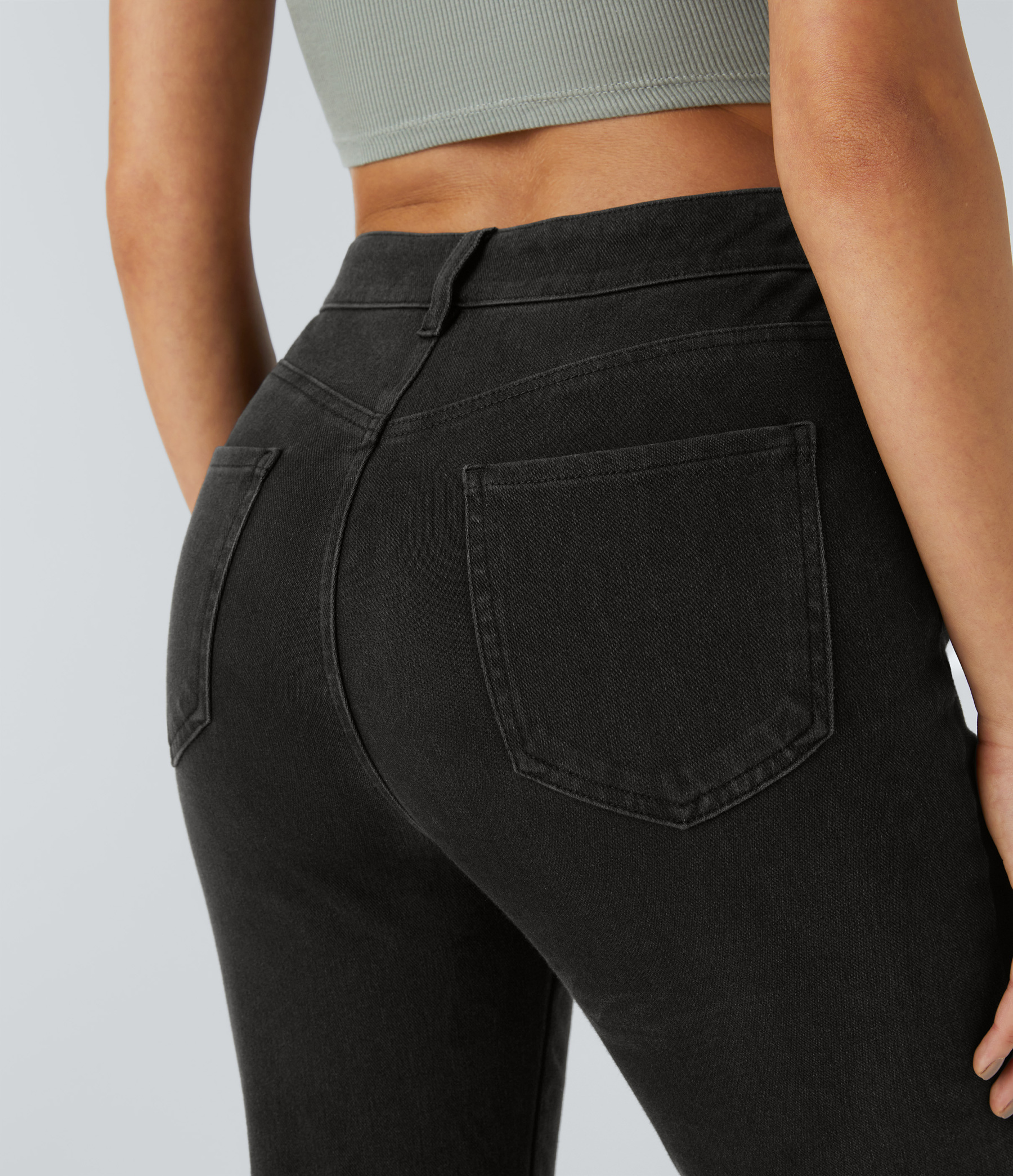 FlexMid Rise Pockets Casual Bootcut Jeans