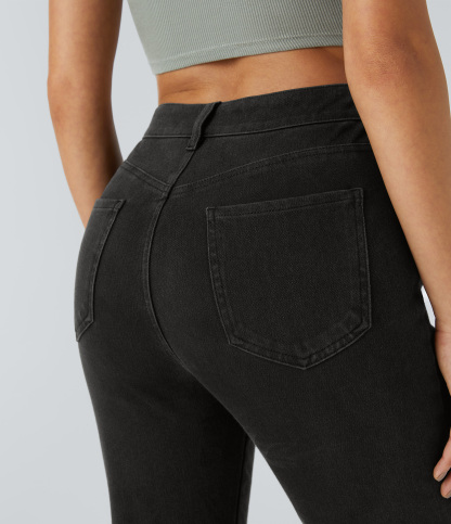 FlexMid Rise Pockets Casual Bootcut Jeans