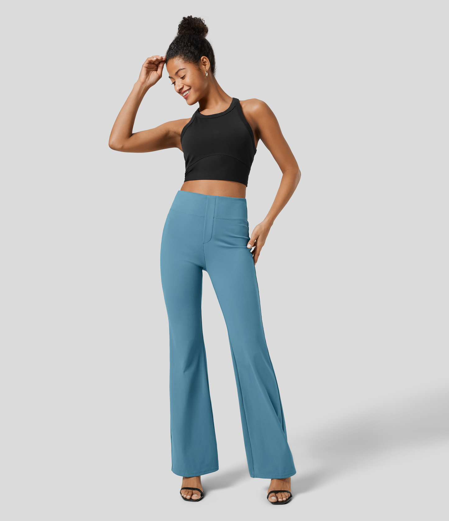 FlexHigh Waisted Back Side Pocket Slight Flare Work Pants