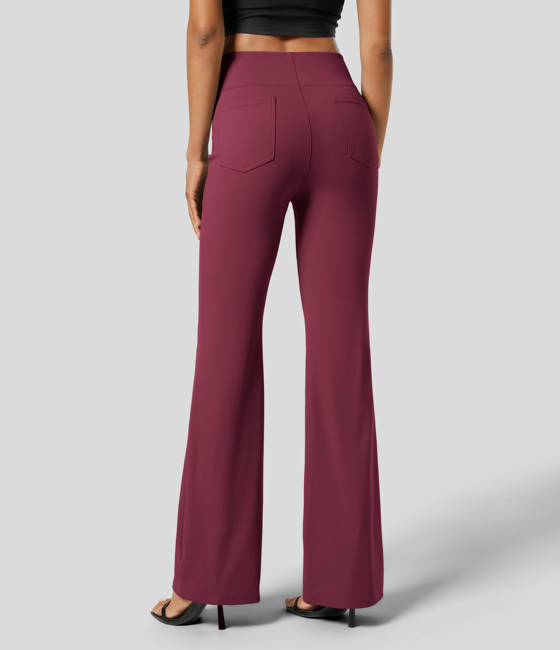 FlexHigh Waisted Back Side Pocket Slight Flare Work Pants