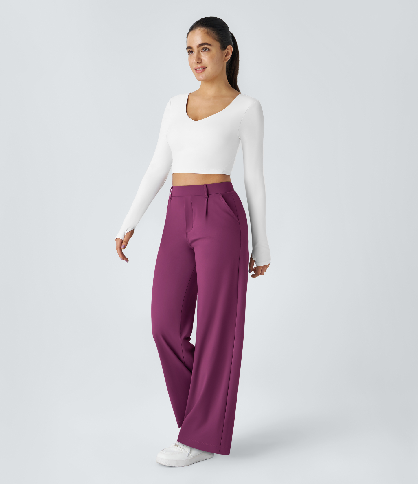 FlexHigh Waisted Pocket Straight Leg Work Pants