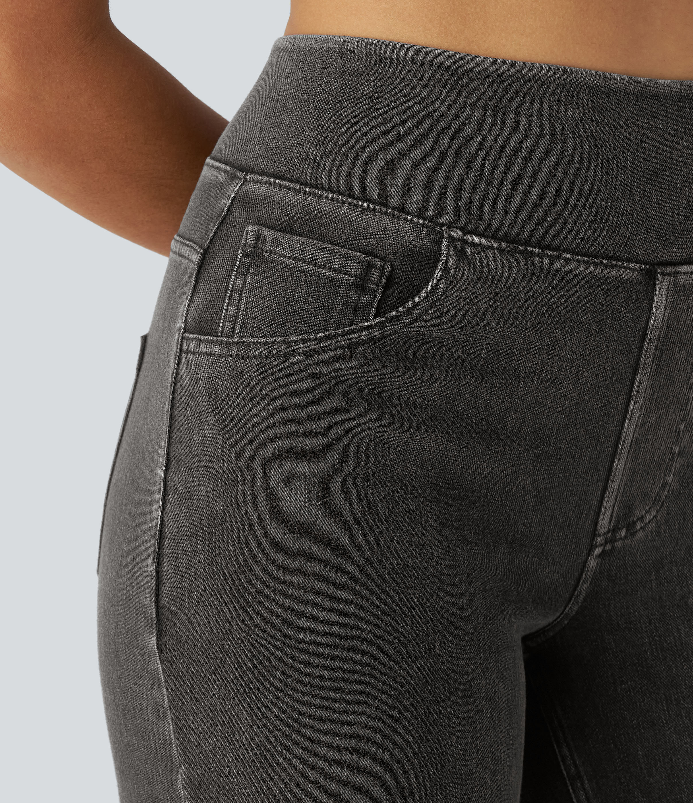 FlexHigh Waisted Pockets Straight Leg Work Jeans