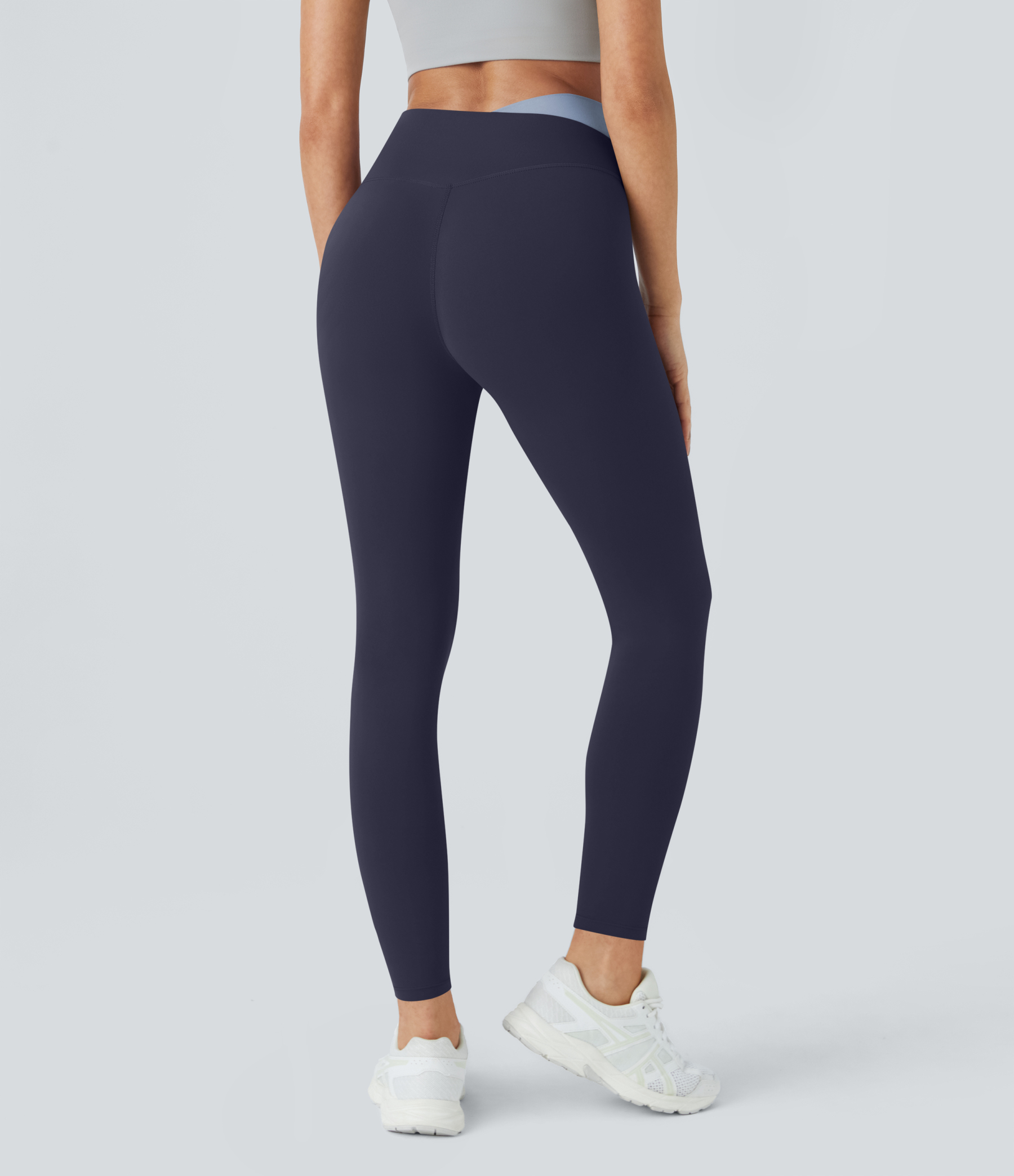 SoftlyZeroCrossover Color Block Leggings-UPF50+
