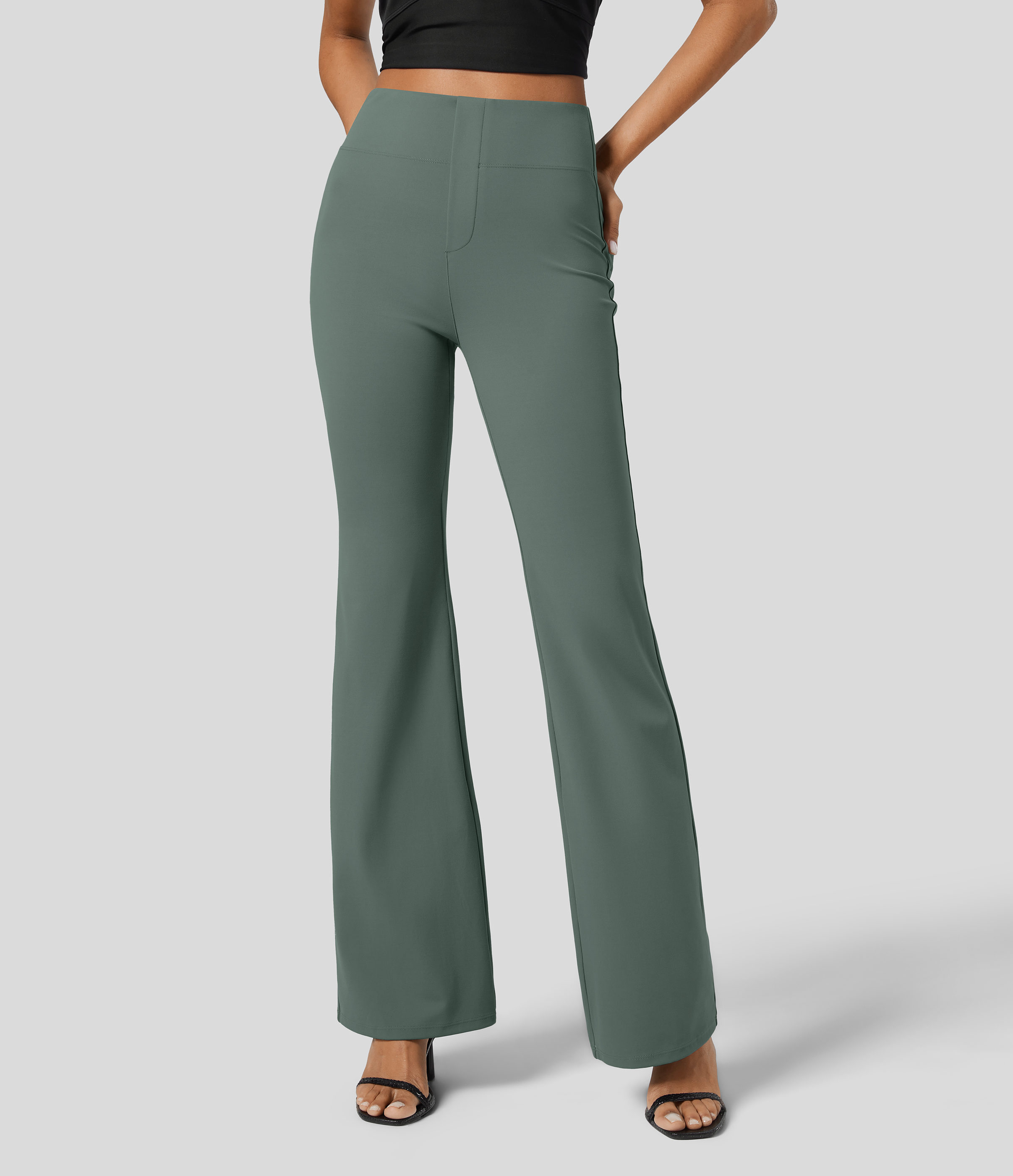 FlexHigh Waisted Back Side Pocket Slight Flare Work Pants