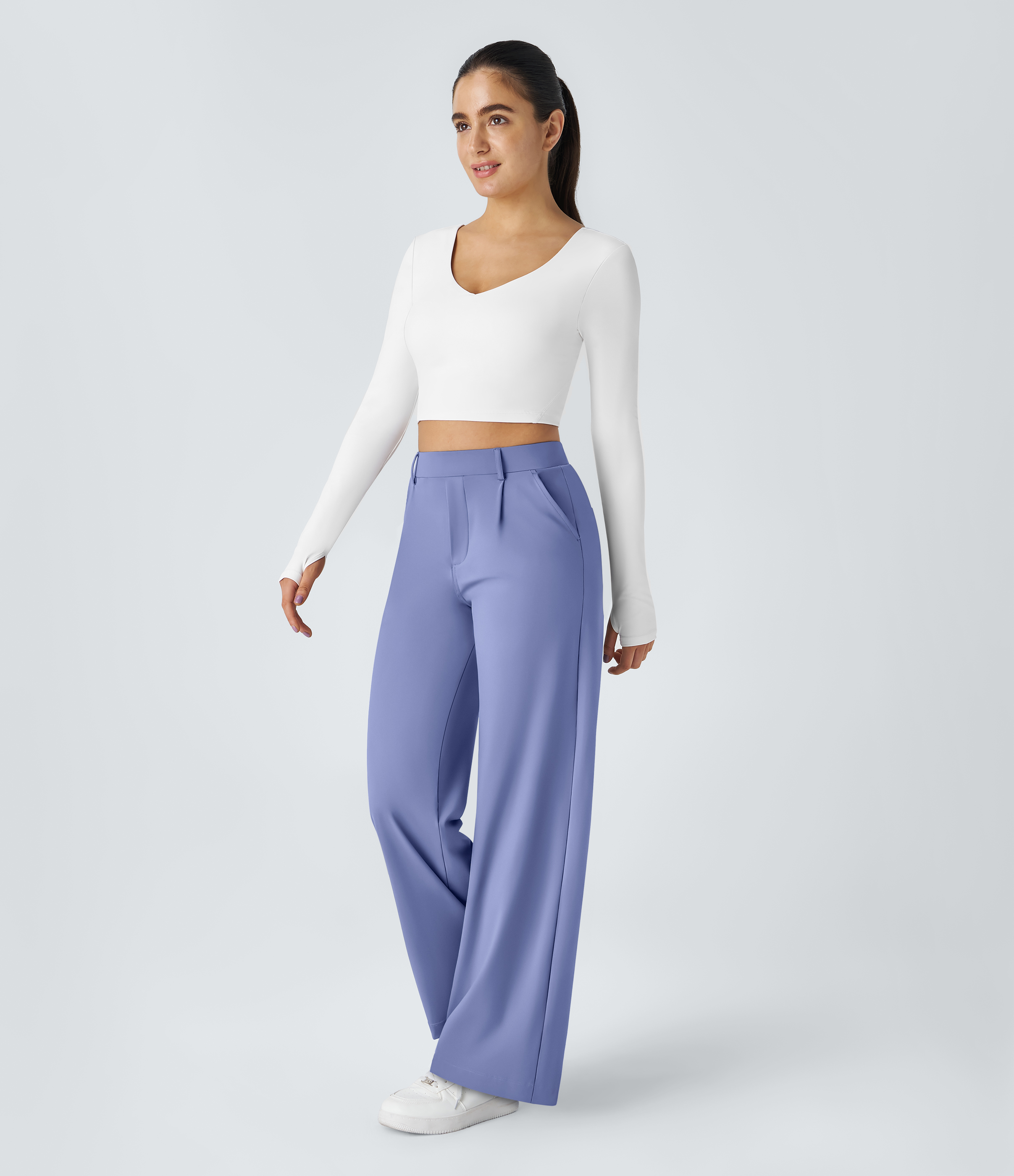 FlexHigh Waisted Pocket Straight Leg Work Pants