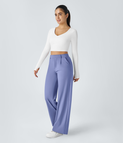 FlexHigh Waisted Pocket Straight Leg Work Pants