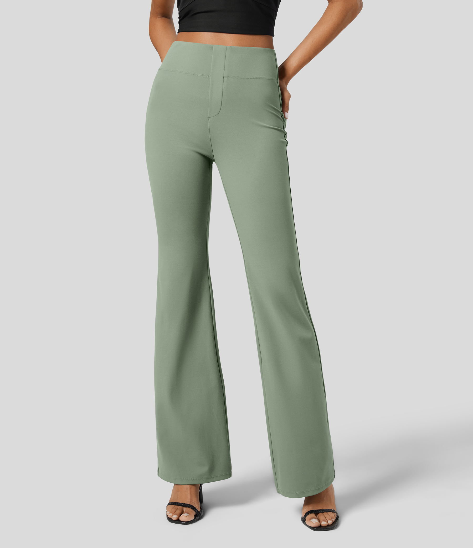FlexHigh Waisted Back Side Pocket Slight Flare Work Pants