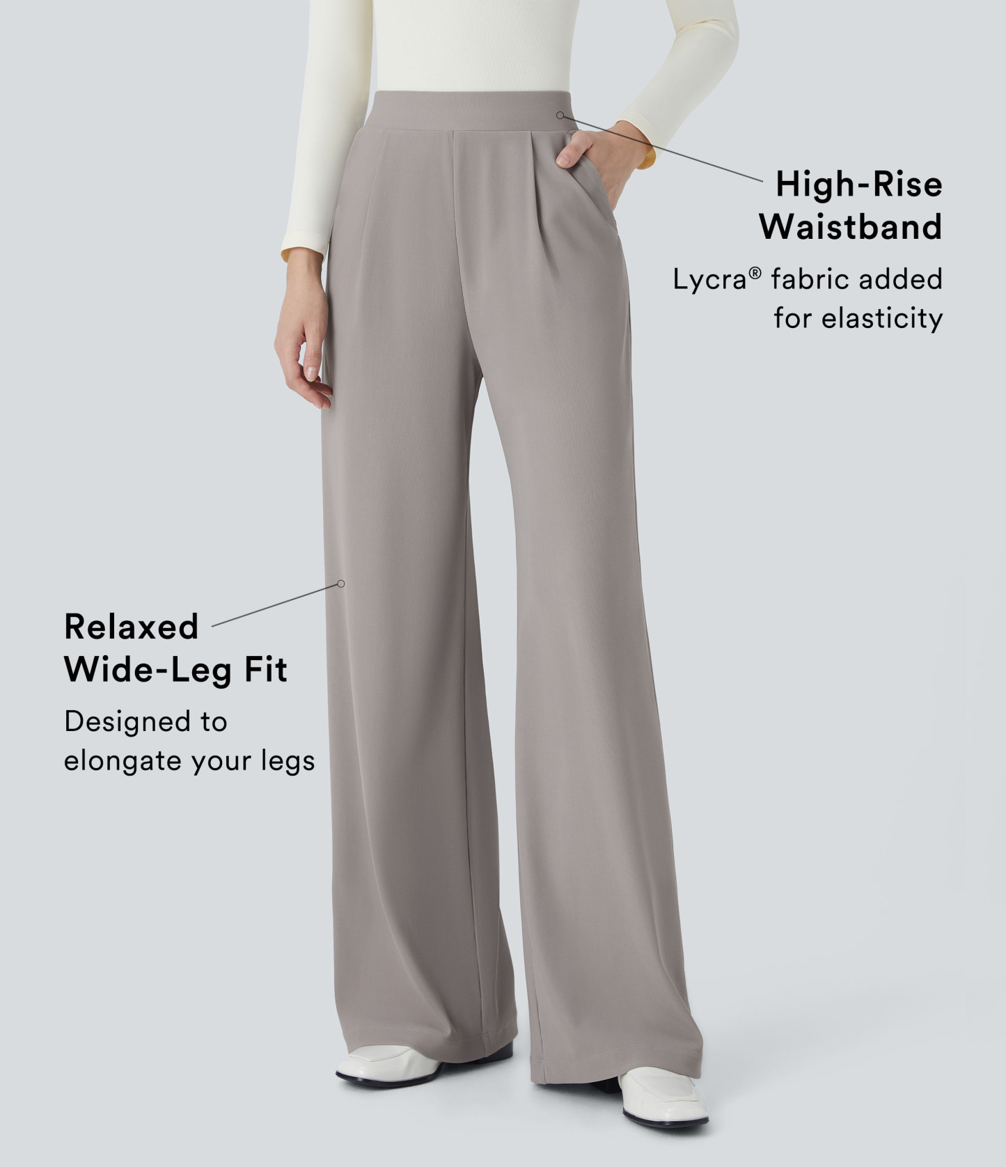 FlexHigh Waisted Body Sculpt Waist-Slimming Pocket Wide Leg Micro Waffle Work Pants