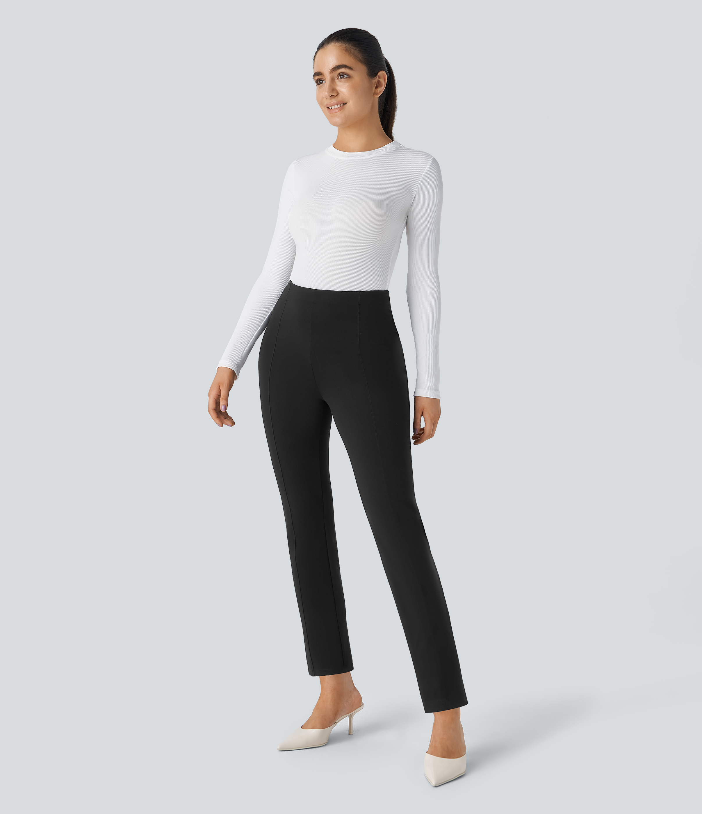 FlexHigh Waisted Pocket Slim Work Pants