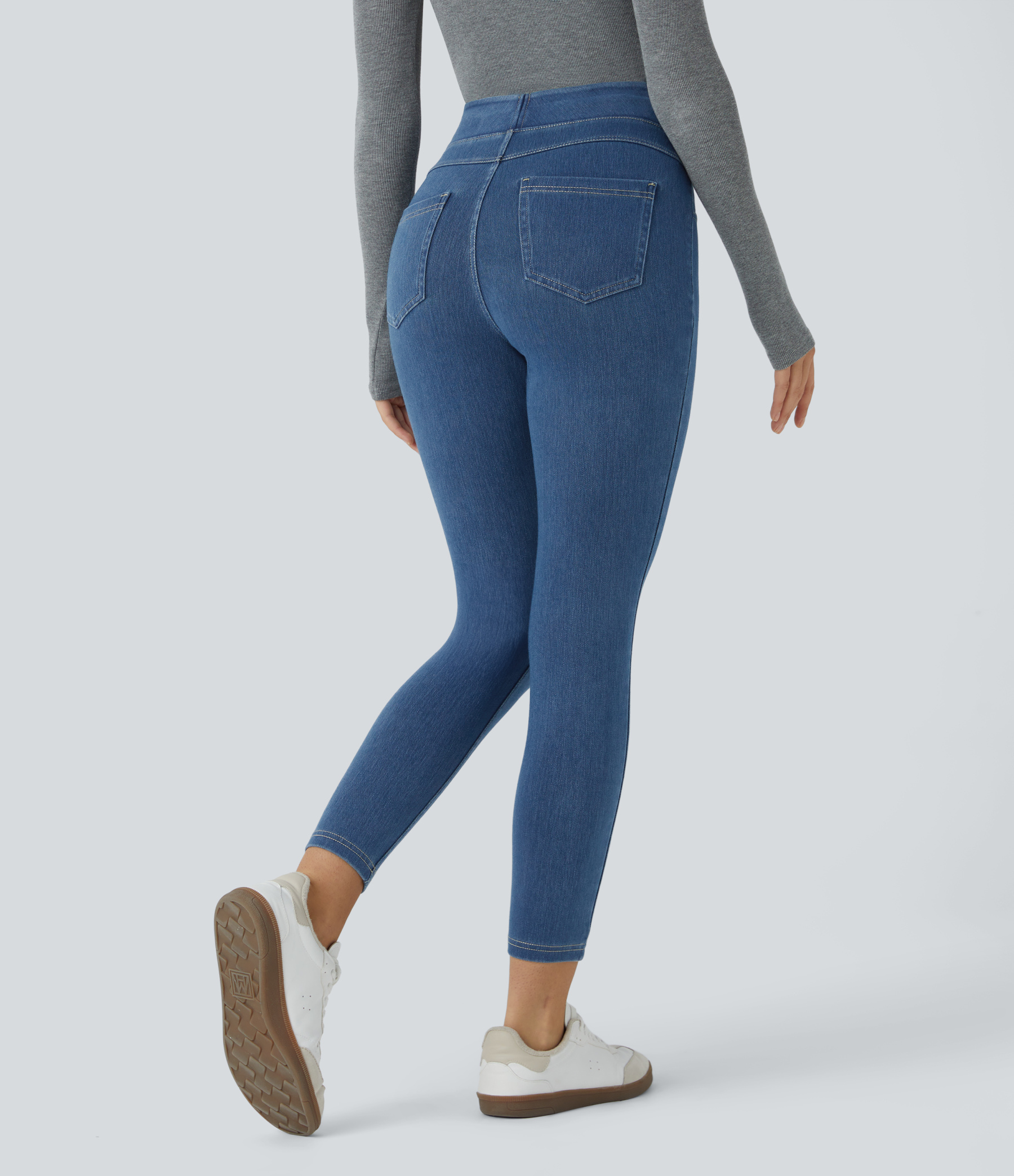 FlexHigh Waisted Pocket Denim Casual Leggings