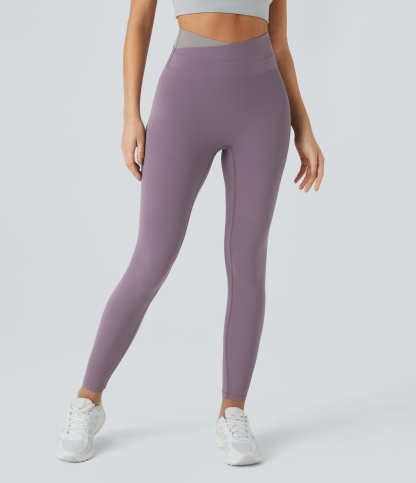 SoftlyZeroCrossover Color Block Leggings-UPF50+