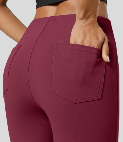 FlexHigh Waisted Back Side Pocket Slight Flare Work Pants