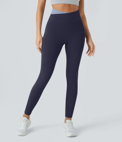 SoftlyZeroCrossover Color Block Leggings-UPF50+