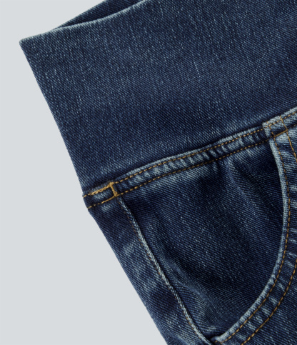 FlexHigh Waisted Crossover Pocket Washed Casual Jeans