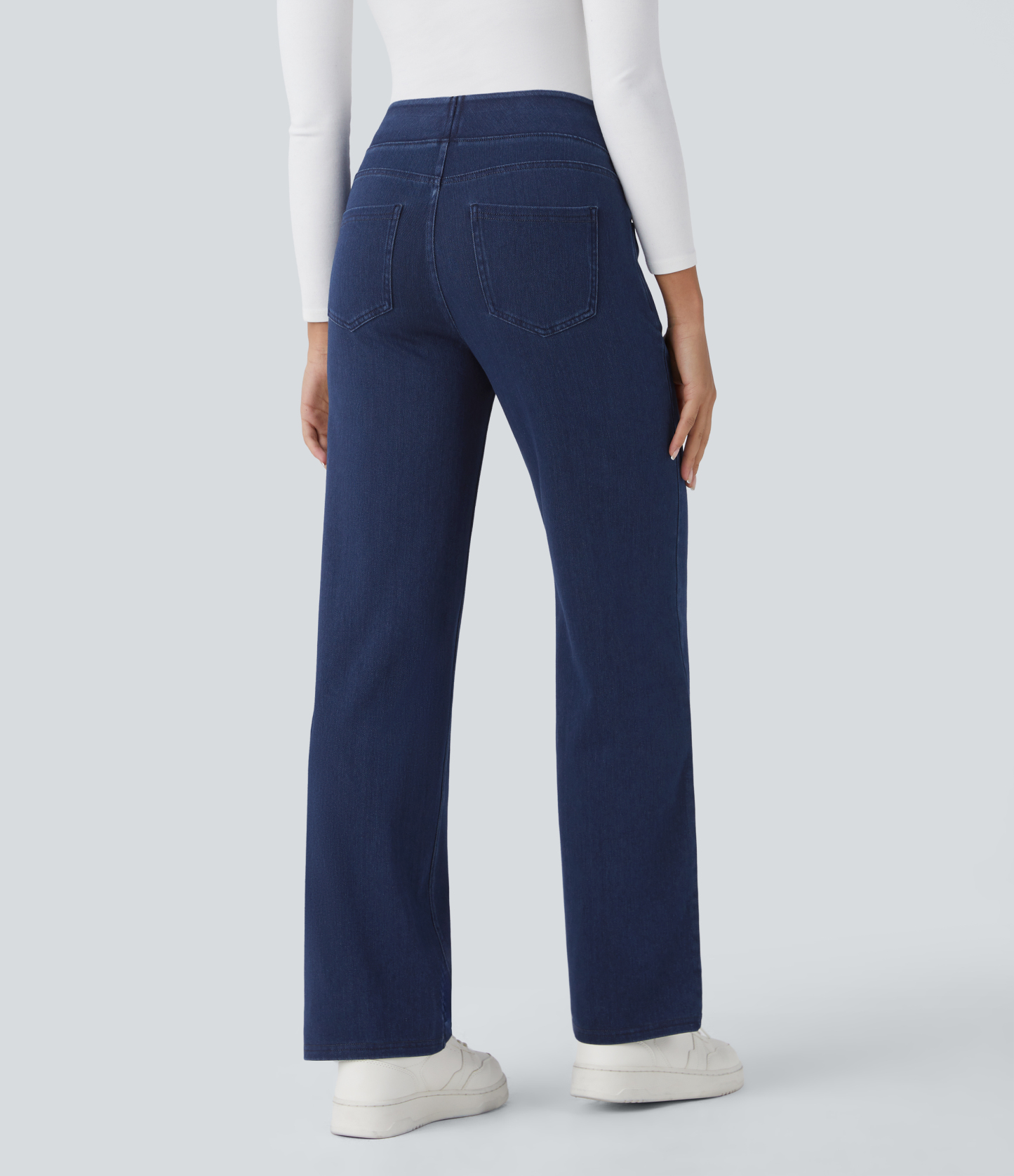 FlexHigh Waisted Pockets Straight Leg Work Jeans