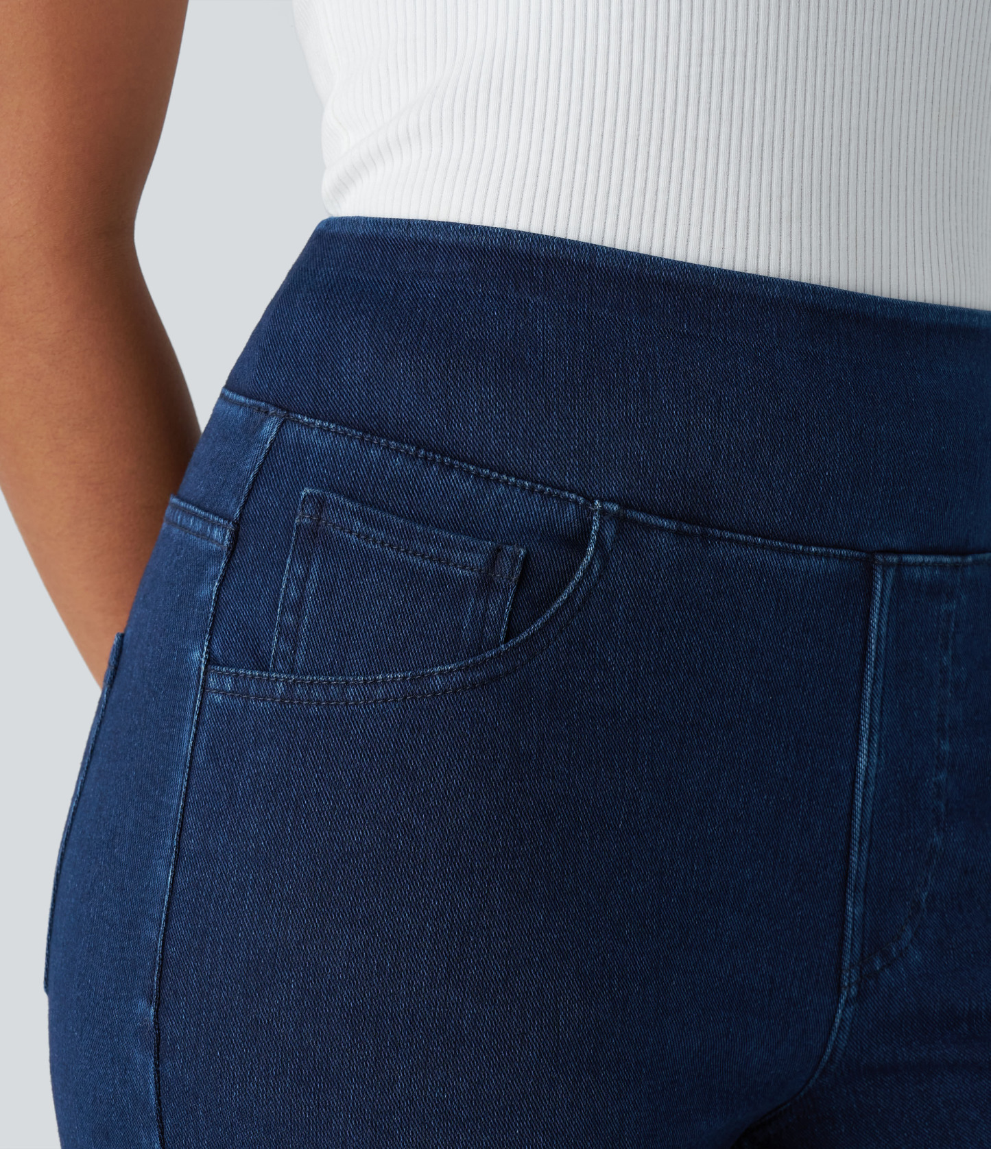 FlexHigh Waisted Pockets Straight Leg Work Jeans