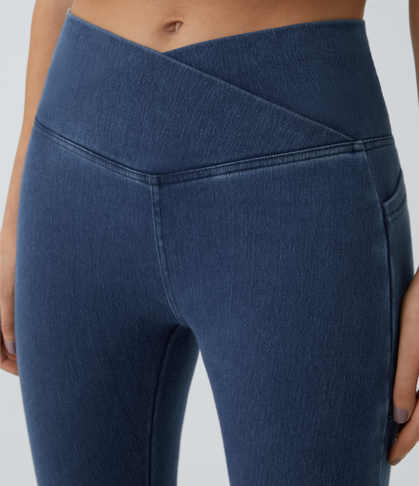 FlexCrossover Pocket Washed Denim Work Leggings