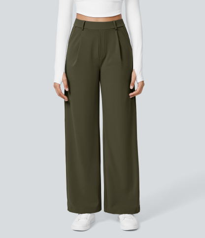 FlexHigh Waisted Pocket Straight Leg Work Pants