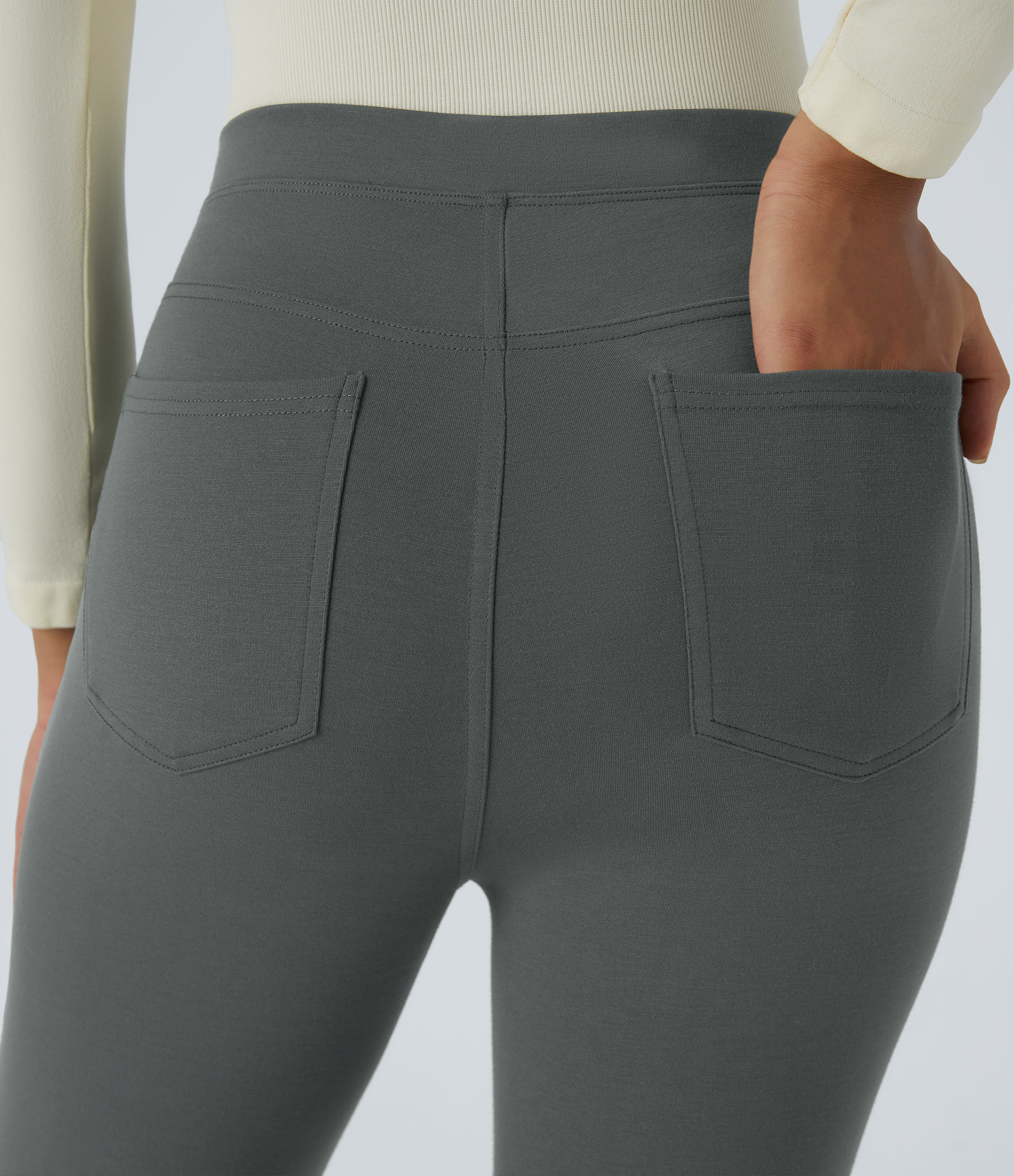 FlexHigh Waisted Pocket Slim Work Pants